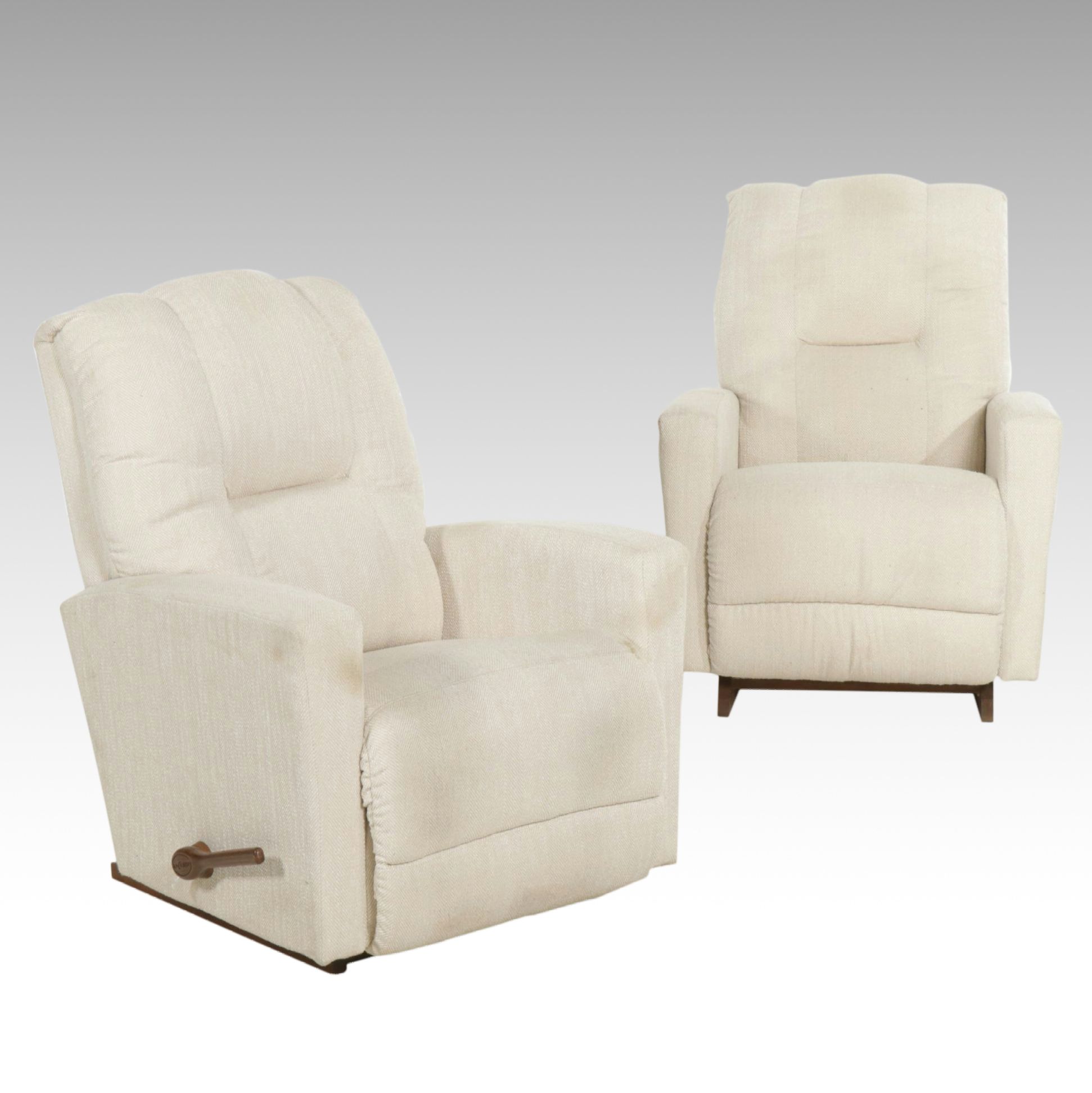 Pair of La-Z-Boy Fabric Upholstered Recliners, 21st Century