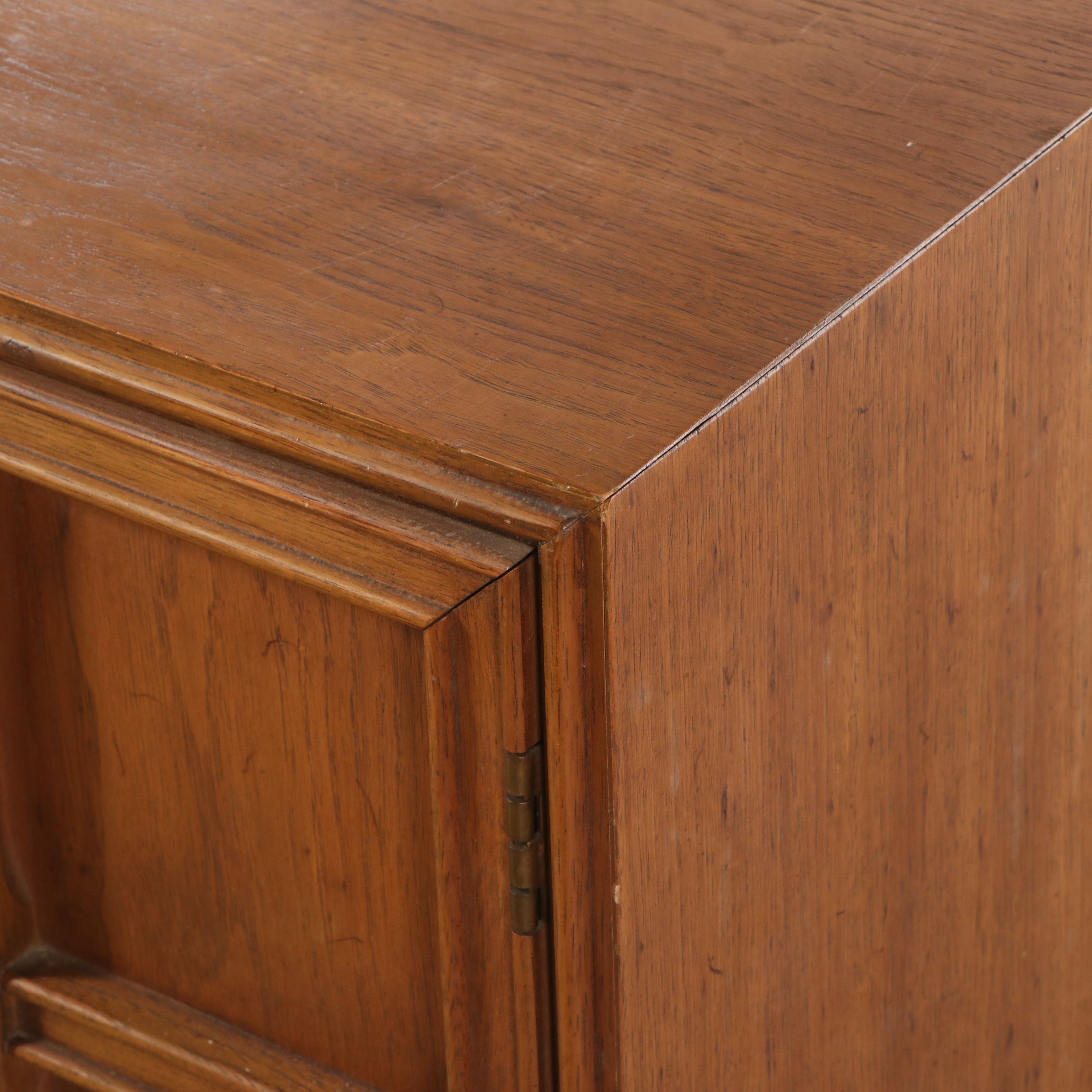 Brutalist Style Walnut Sideboard, Mid-20th Century