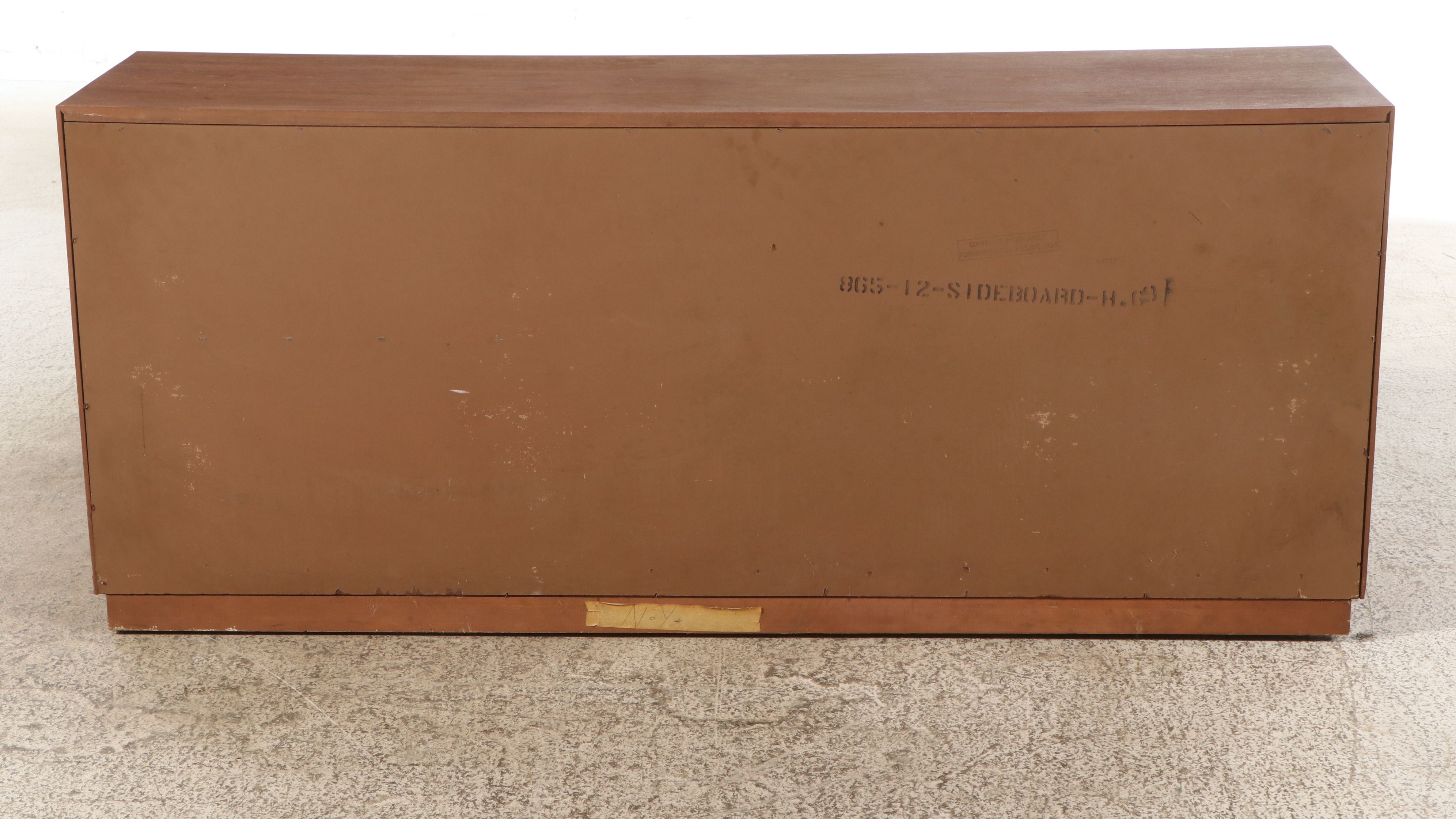 Brutalist Style Walnut Sideboard, Mid-20th Century