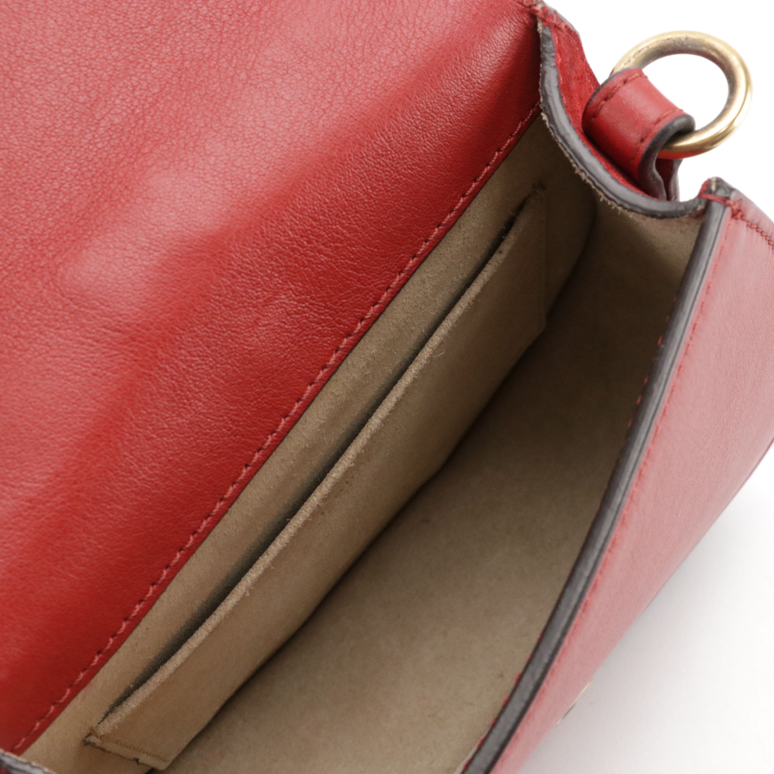 Chloé Nile Bracelet Two-Way Bag in Red Leather and Suede