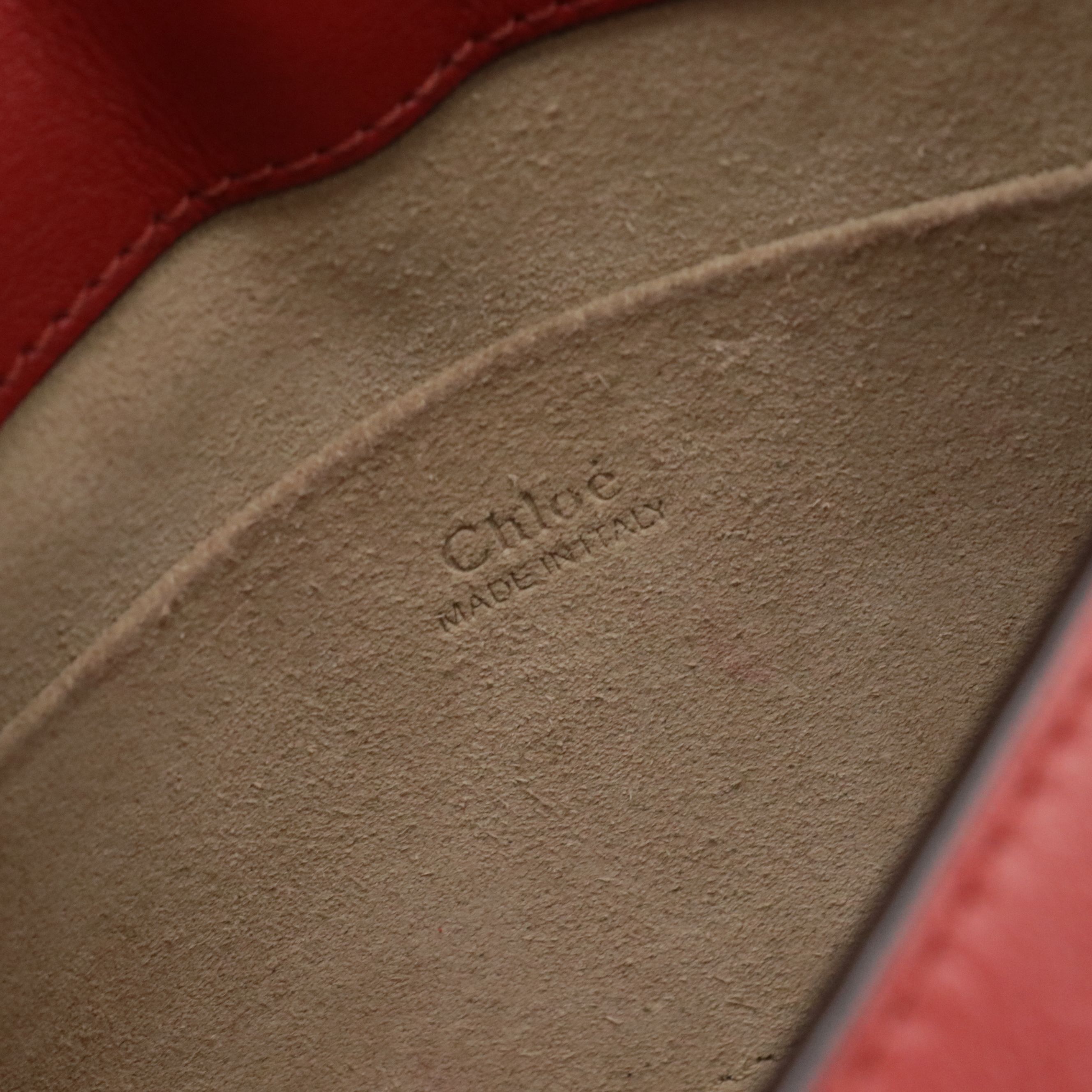 Chloé Nile Bracelet Two-Way Bag in Red Leather and Suede