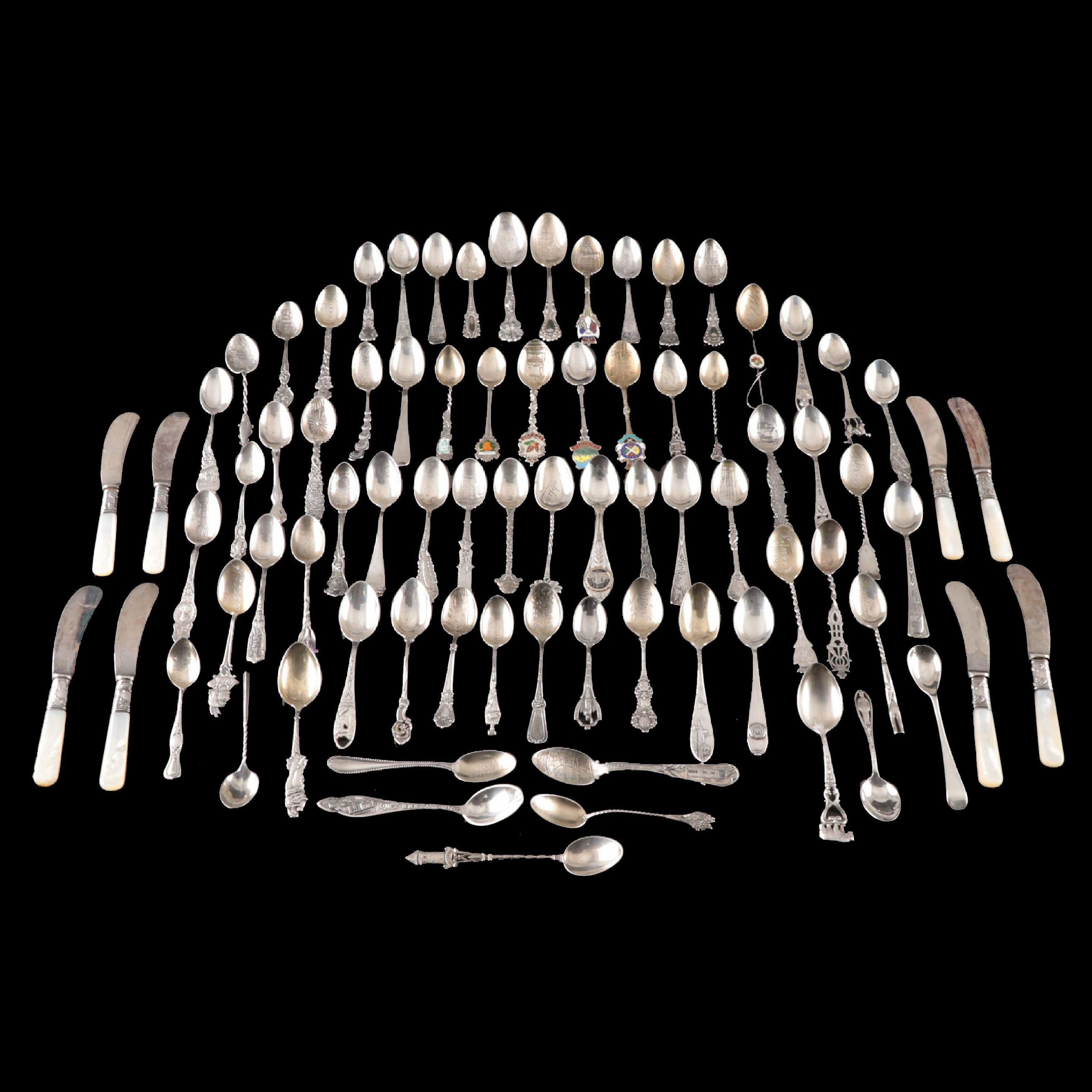 R. Wallace & Sons with More Sterling Silver Souvenir Spoons and MOP Spreaders