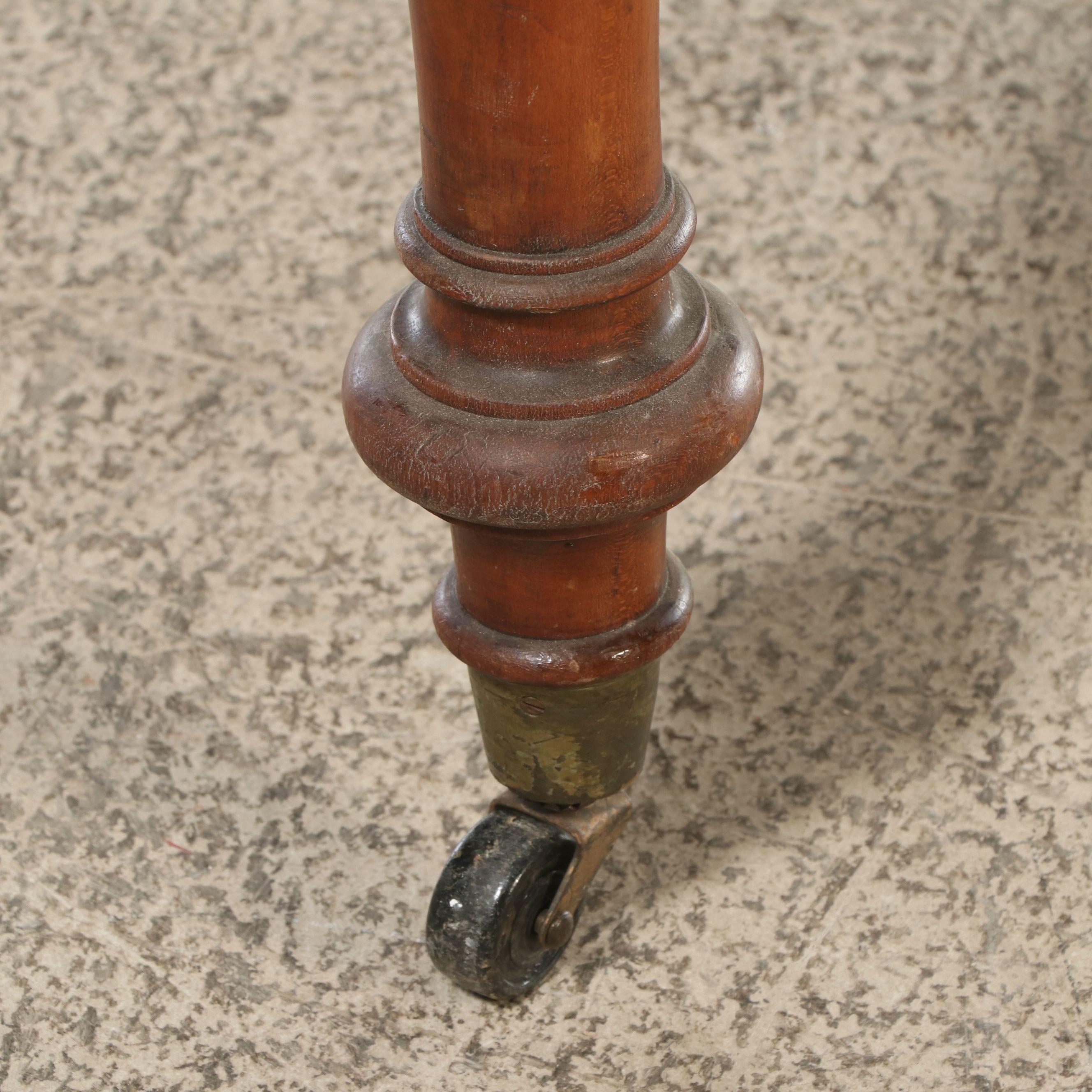Country Sheraton Style Cherry Drop-Leaf Table with Modern Frosted Glass Panel