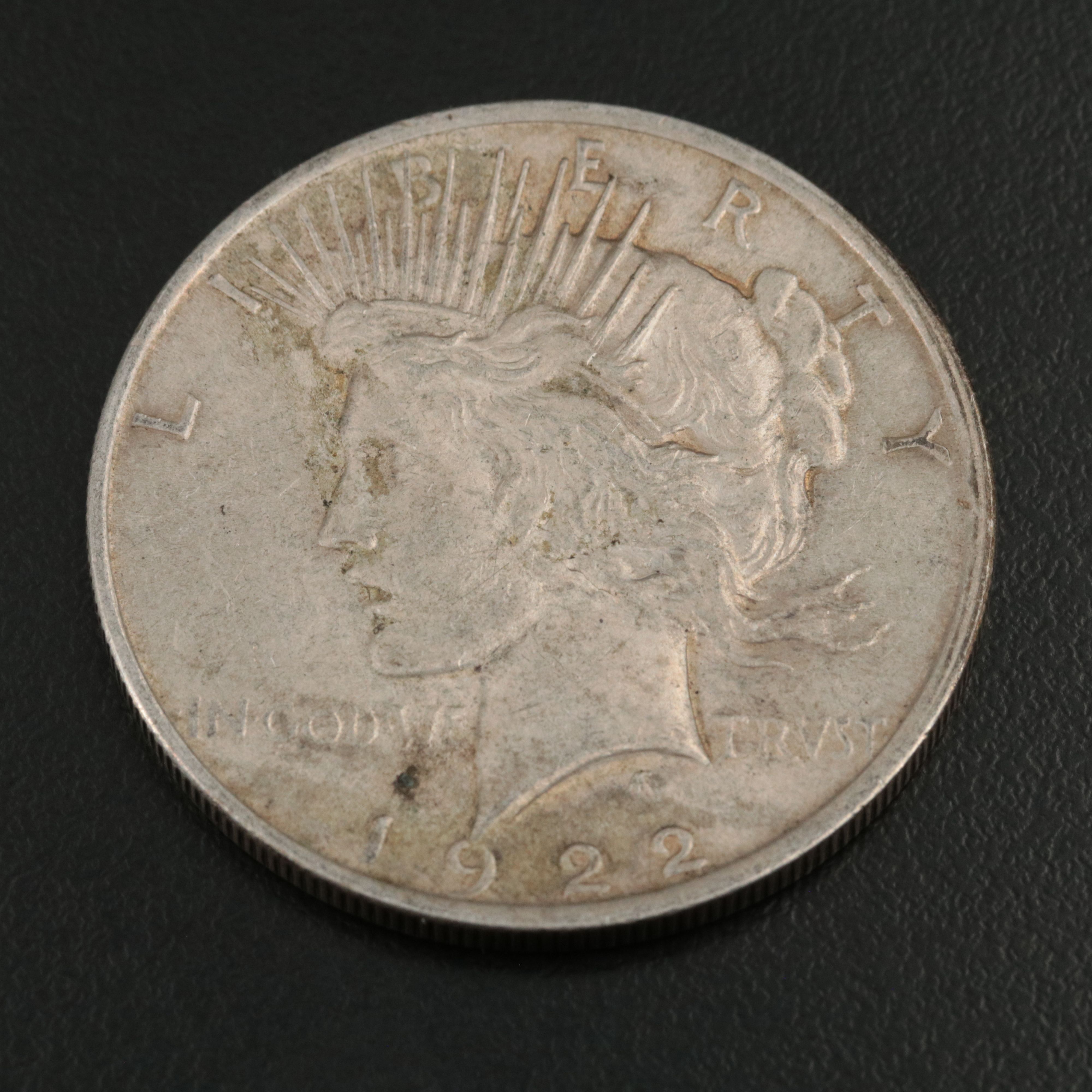 Three 1922 Peace Silver Dollars