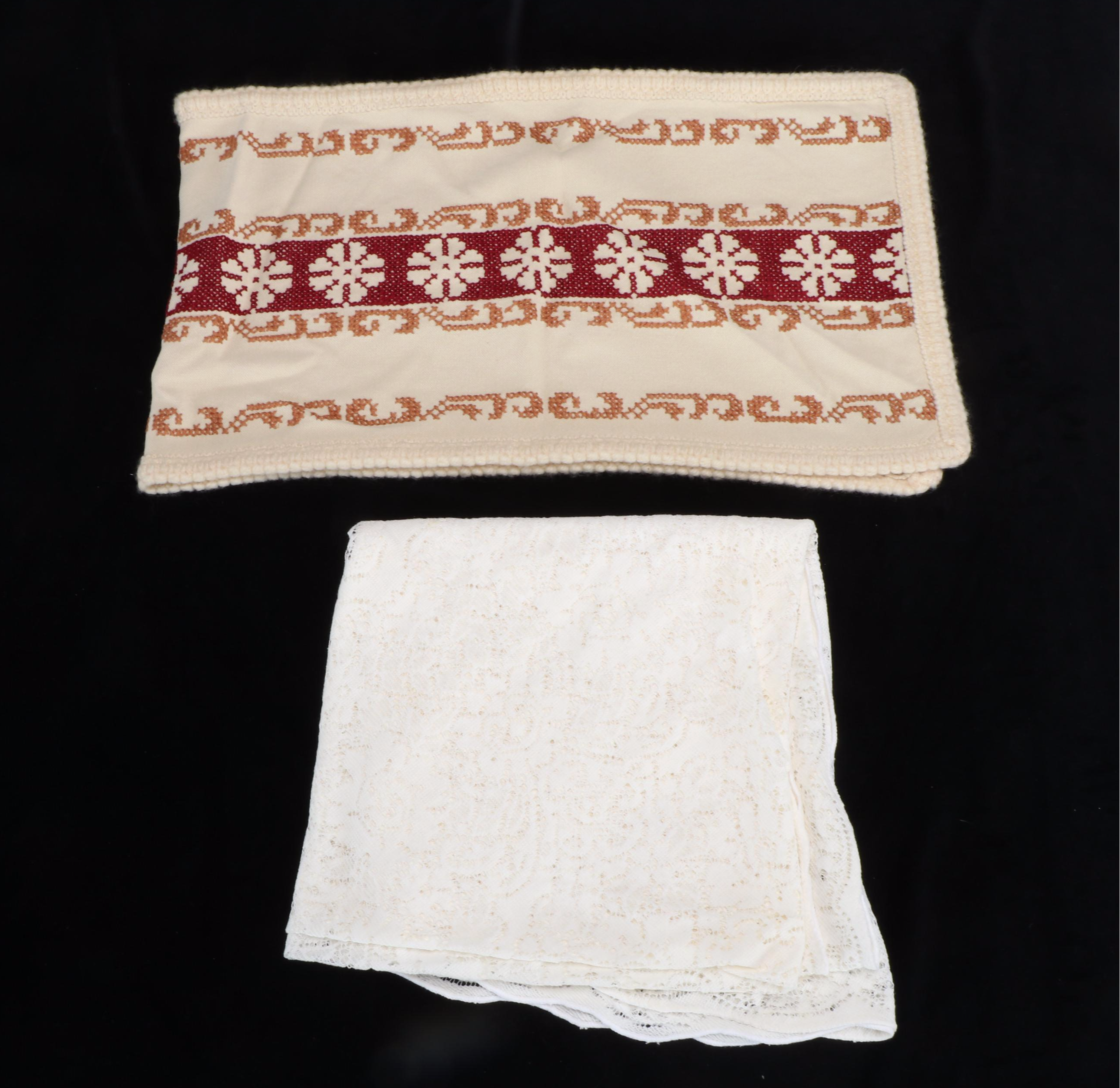 Belgian Lace with Other Vintage Table Linens