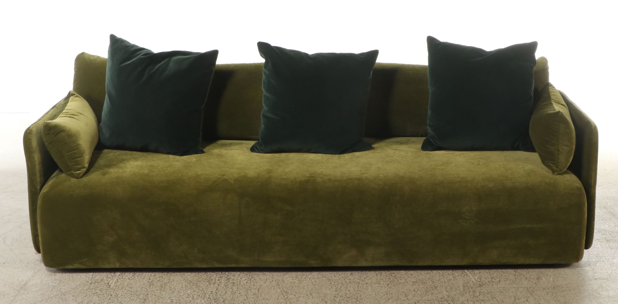Norm Architects for Audo Copenhagen "Offset" Green Velvet Sofa