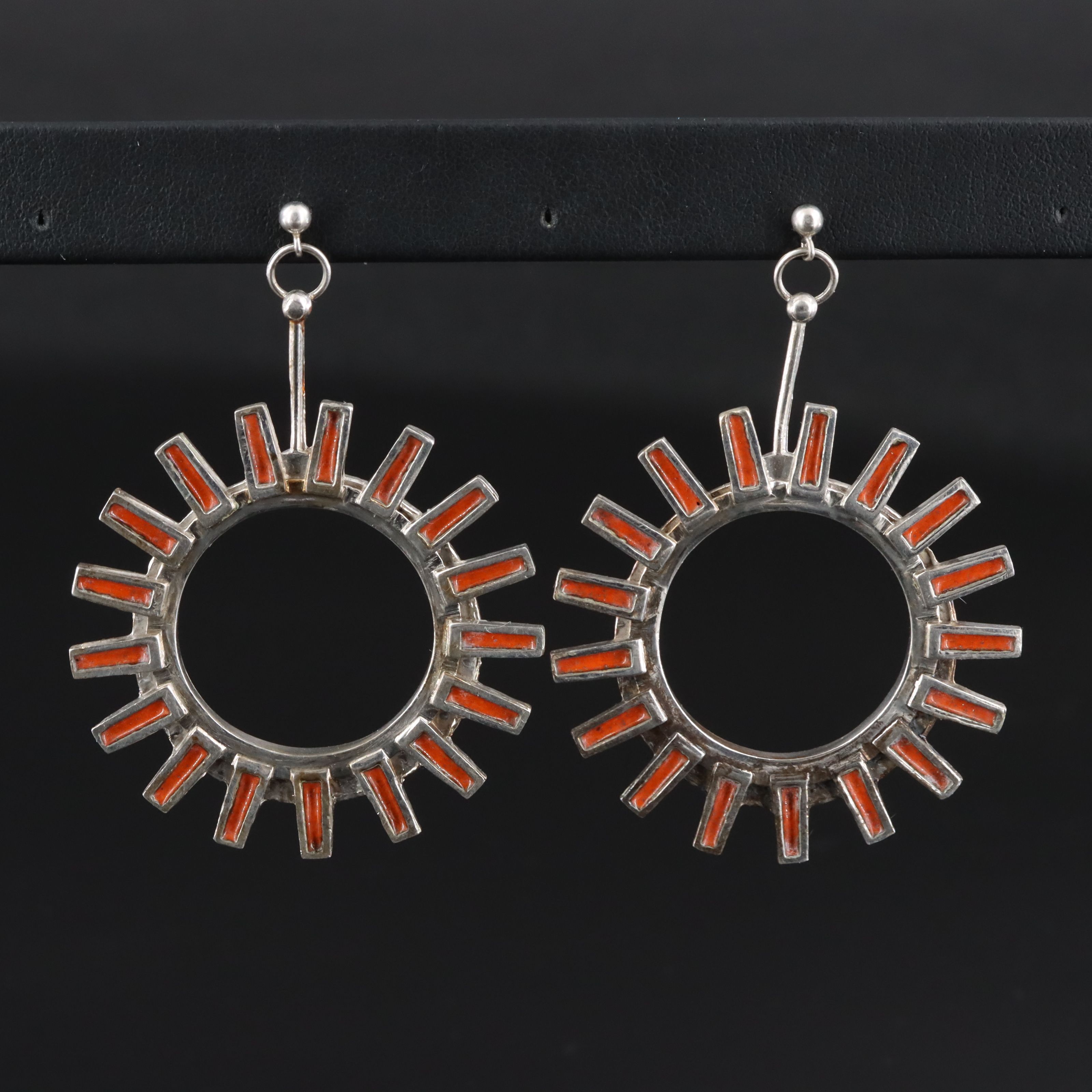 Sterling Enamel Sun Earrings