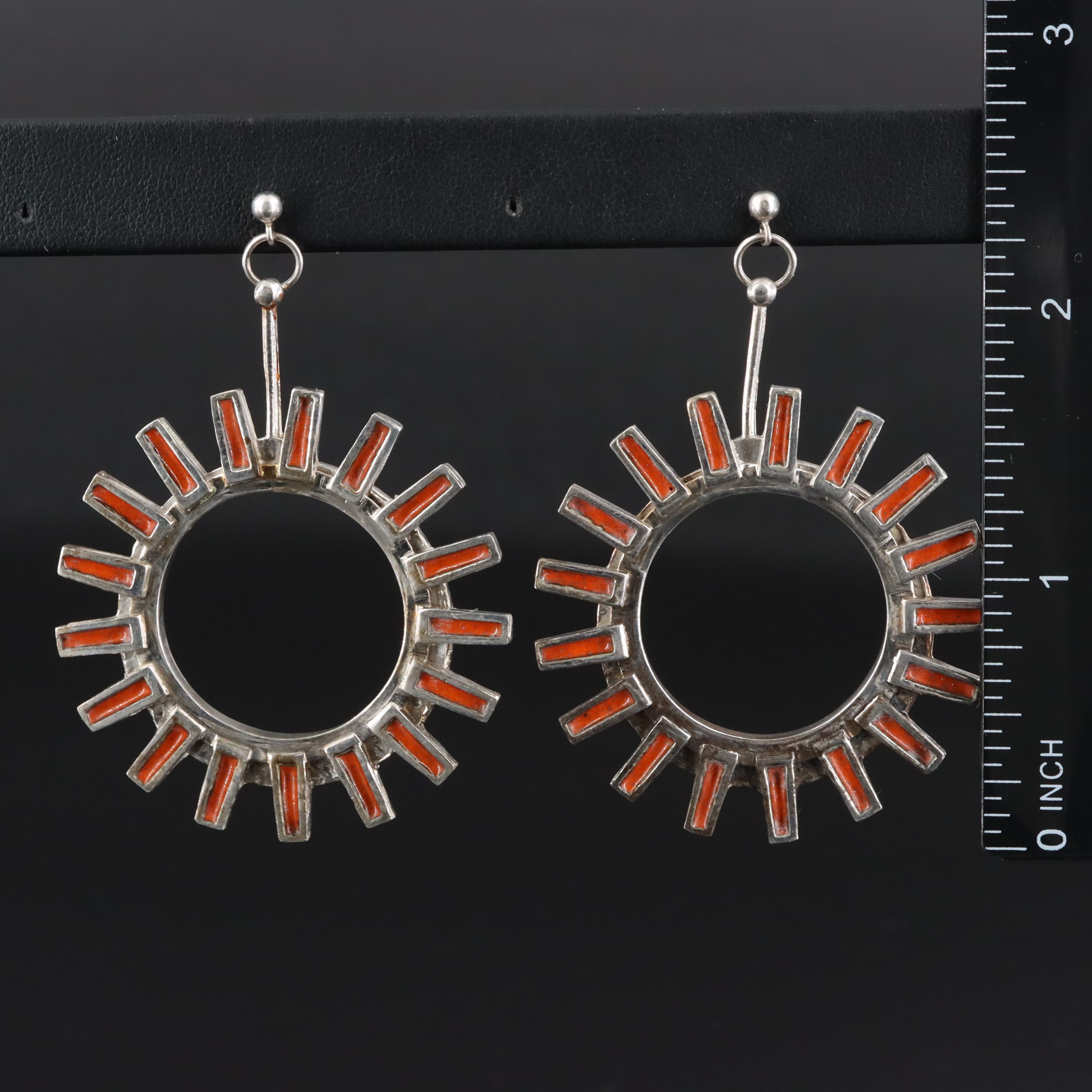 Sterling Enamel Sun Earrings