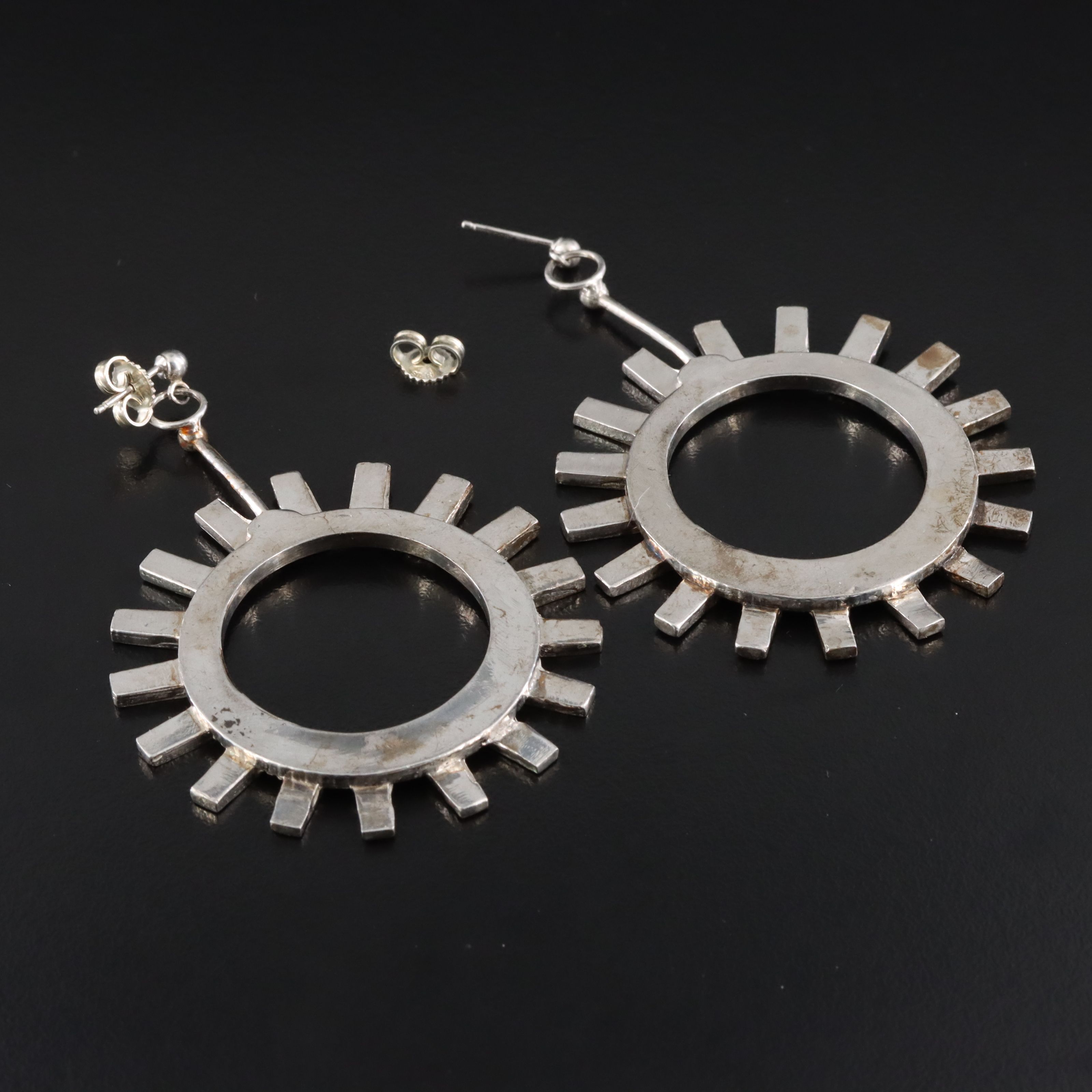 Sterling Enamel Sun Earrings
