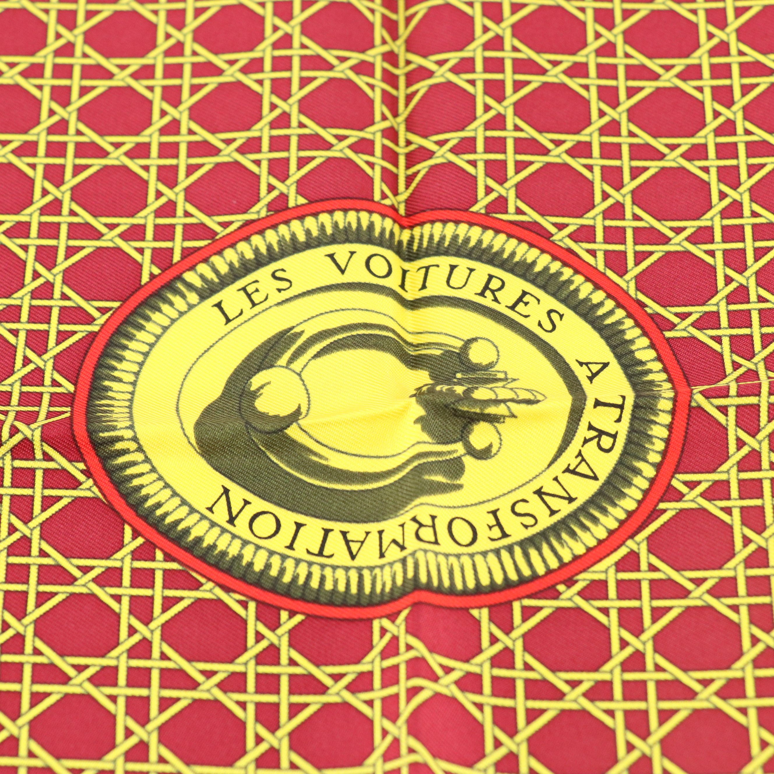 Hermès "Les Voitures a Transformation" Silk Twill Scarf