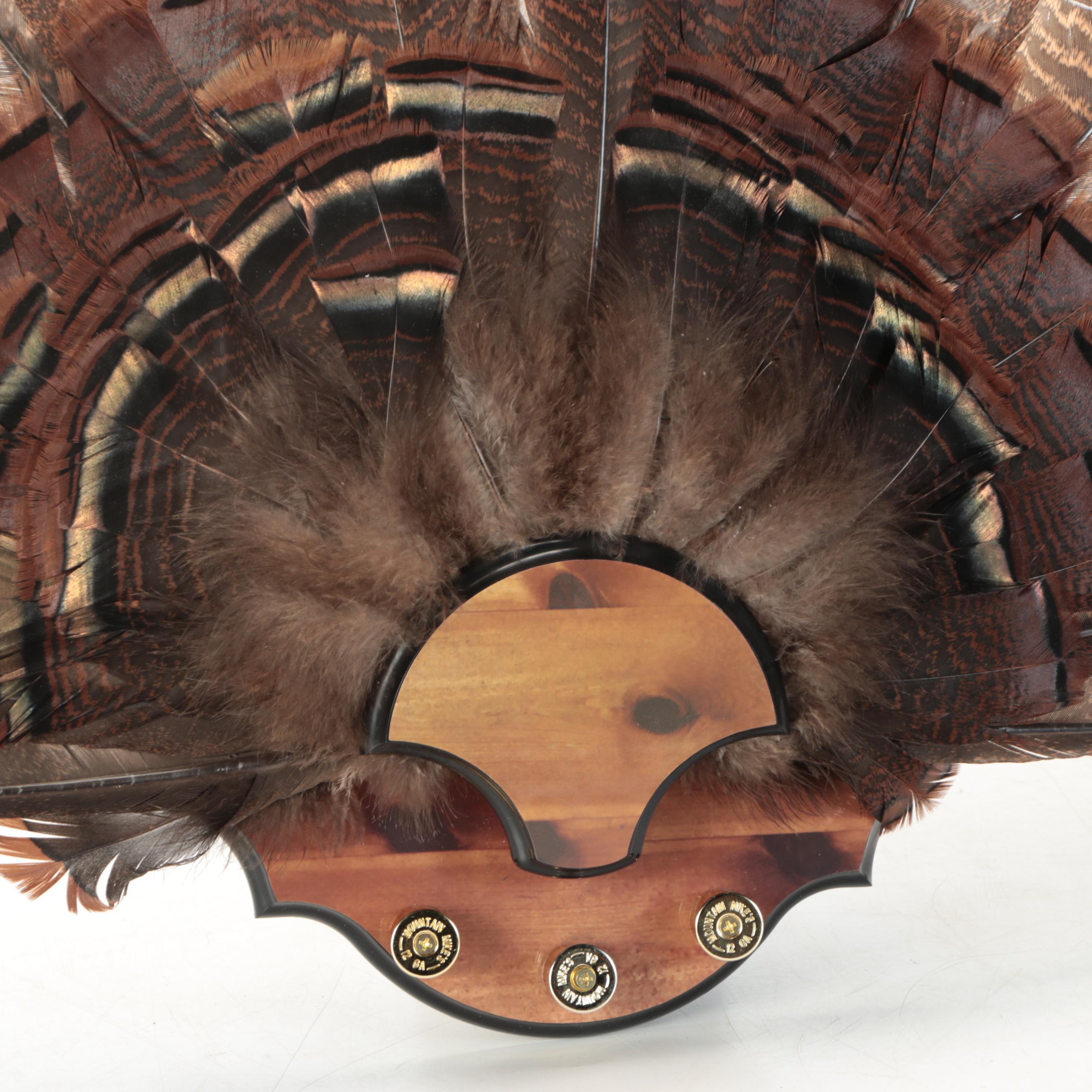 Wild Turkey Tail Fan on Faux Wood Mount