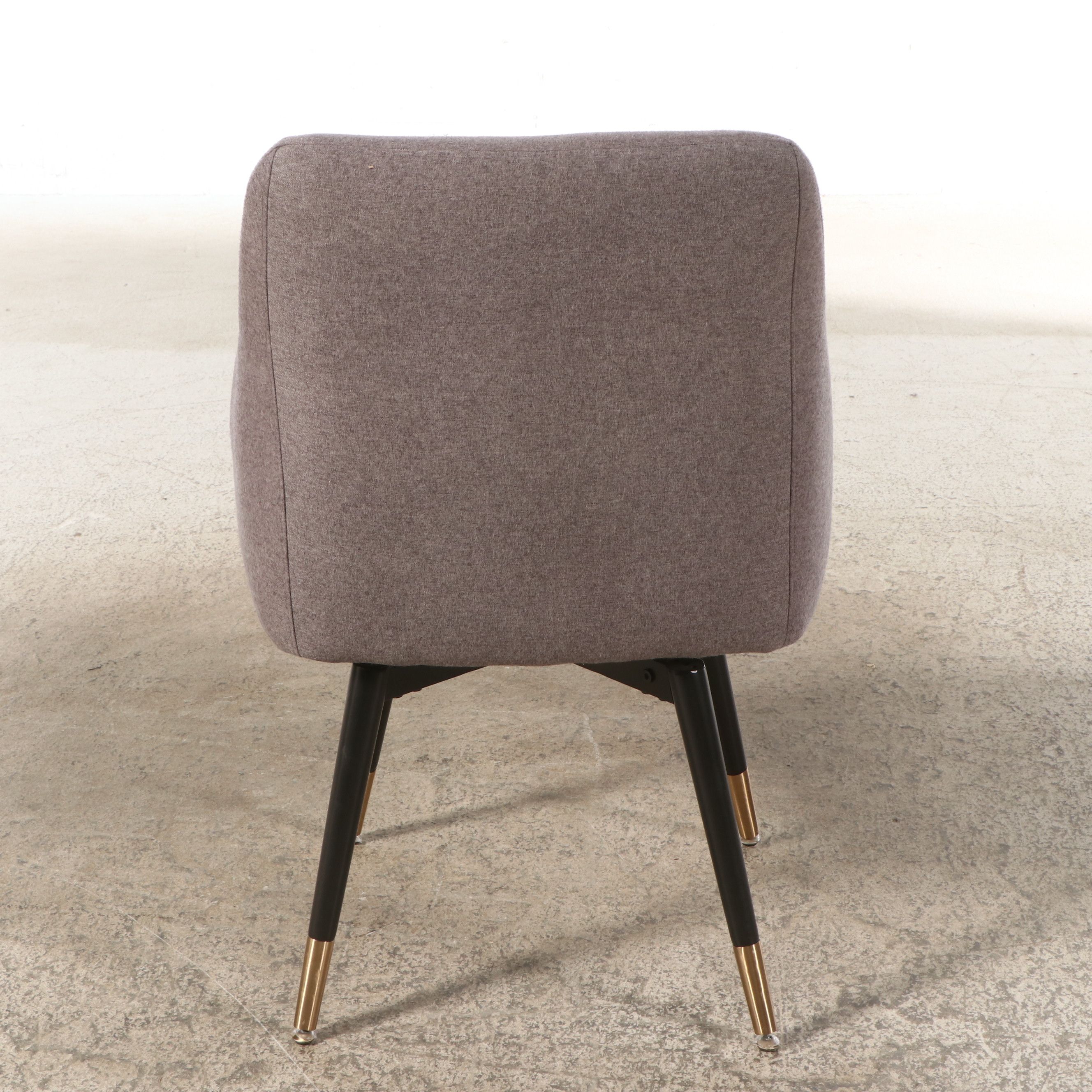 Contemporary Mid Century Modern Style Upholstered Swivel Chair with Metal Legs