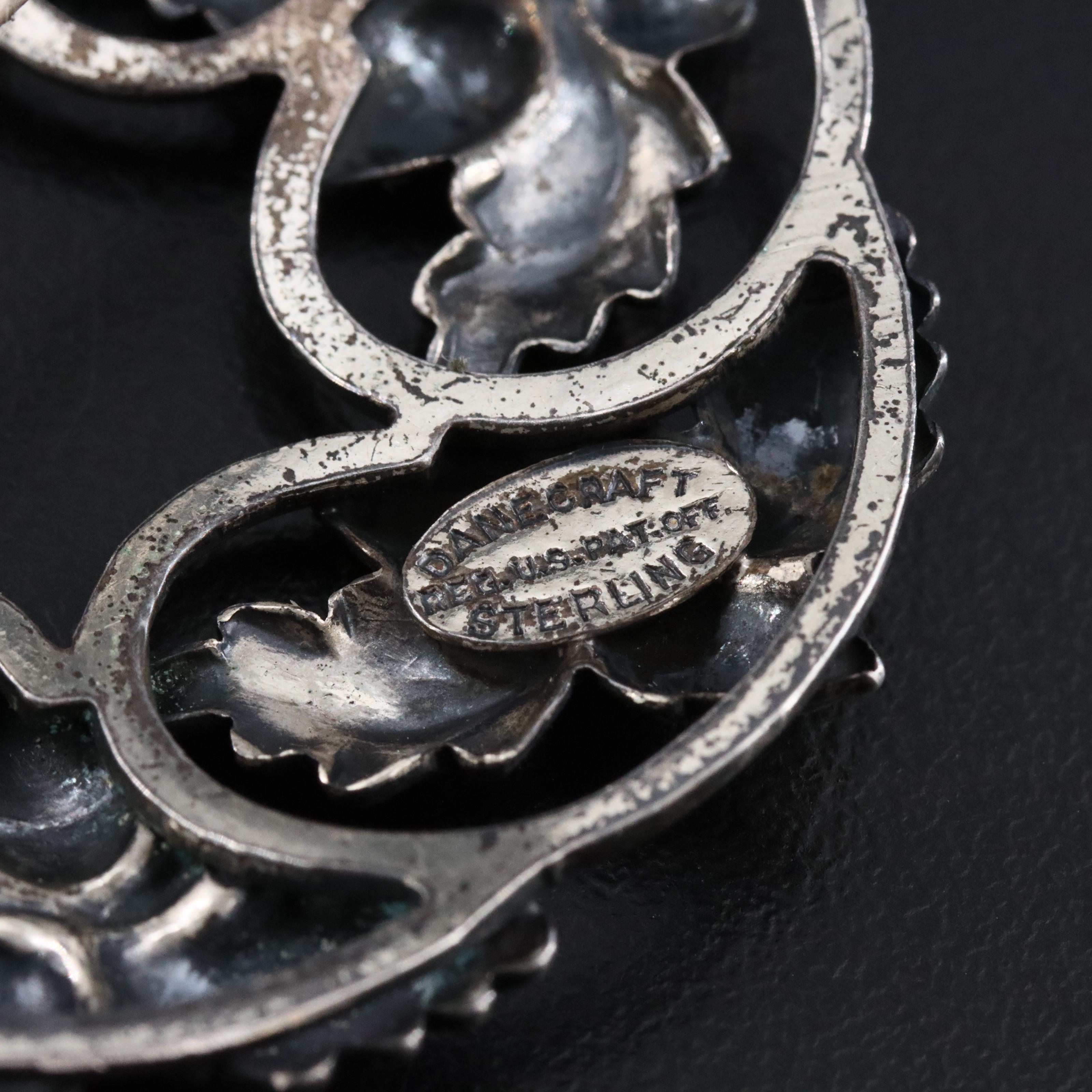 Vintage Danecraft Sterling Leaf and Acorn Wreath Brooch