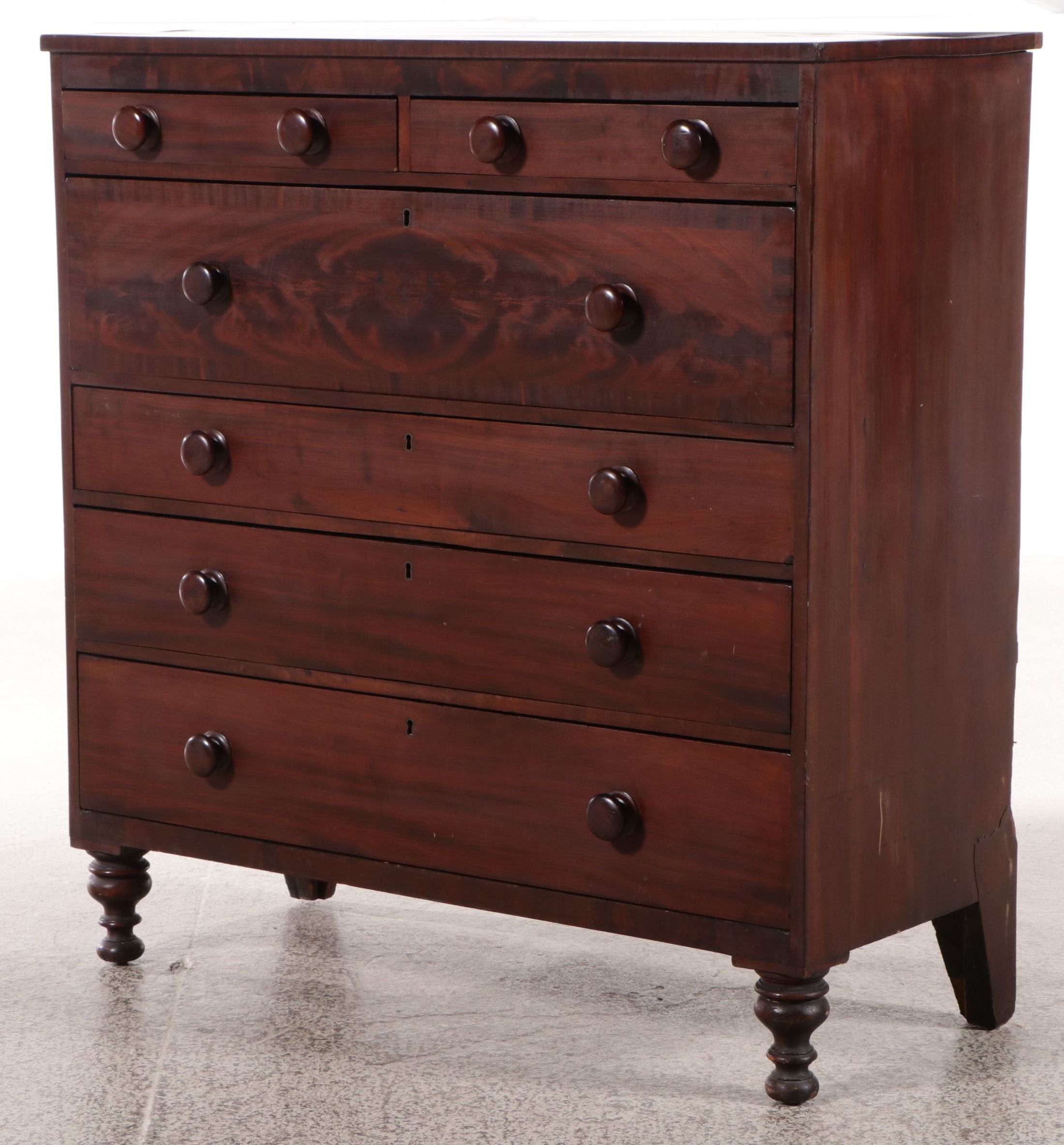 American Empire Mahogany Chest of Drawers, 19th Century