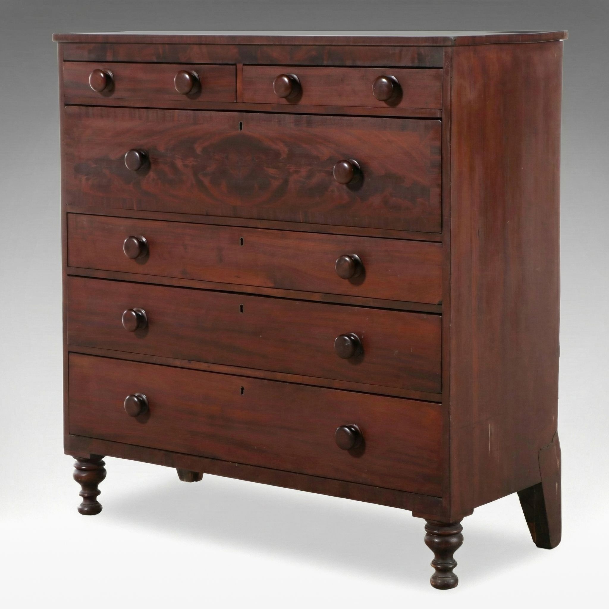 American Empire Mahogany Chest of Drawers, 19th Century