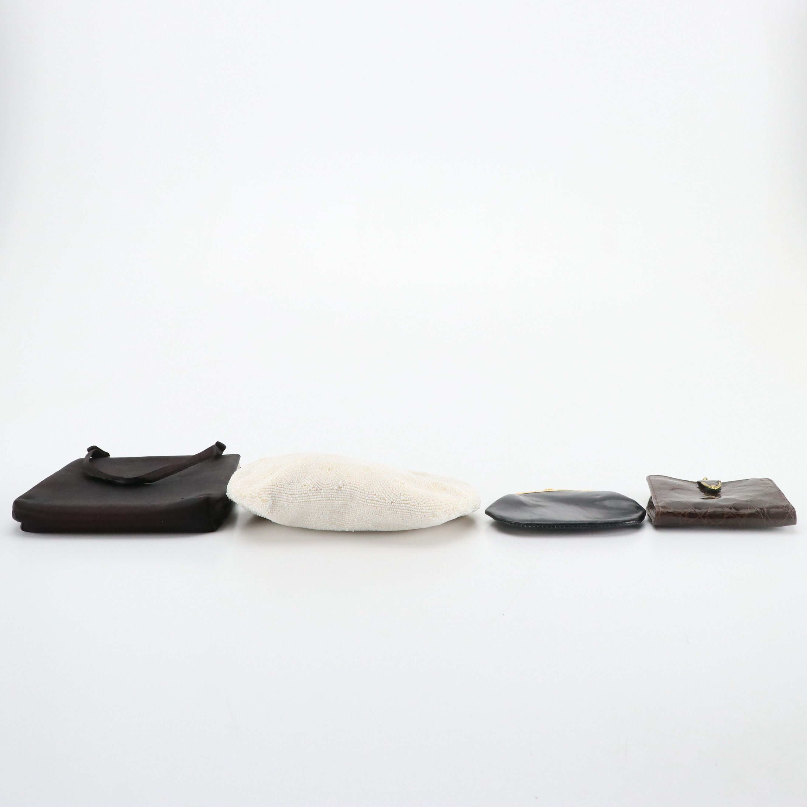 Harry Levine Satin Bag, Japanese Microbead Purse, Alligator Wallet, Coin Pouch