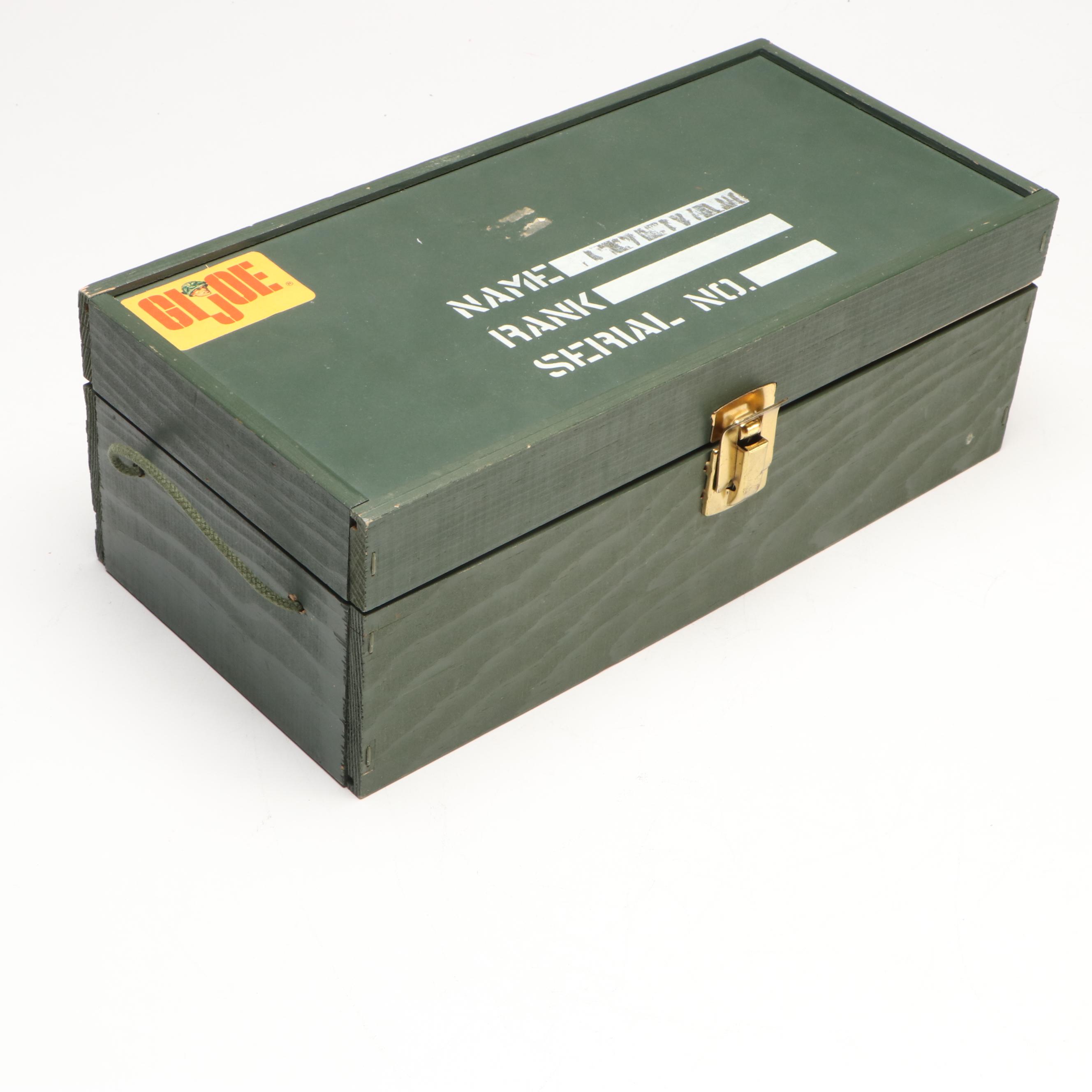 Hasbro G.I. Joe Wooden Footlocker with Doll Clothing and Accessories