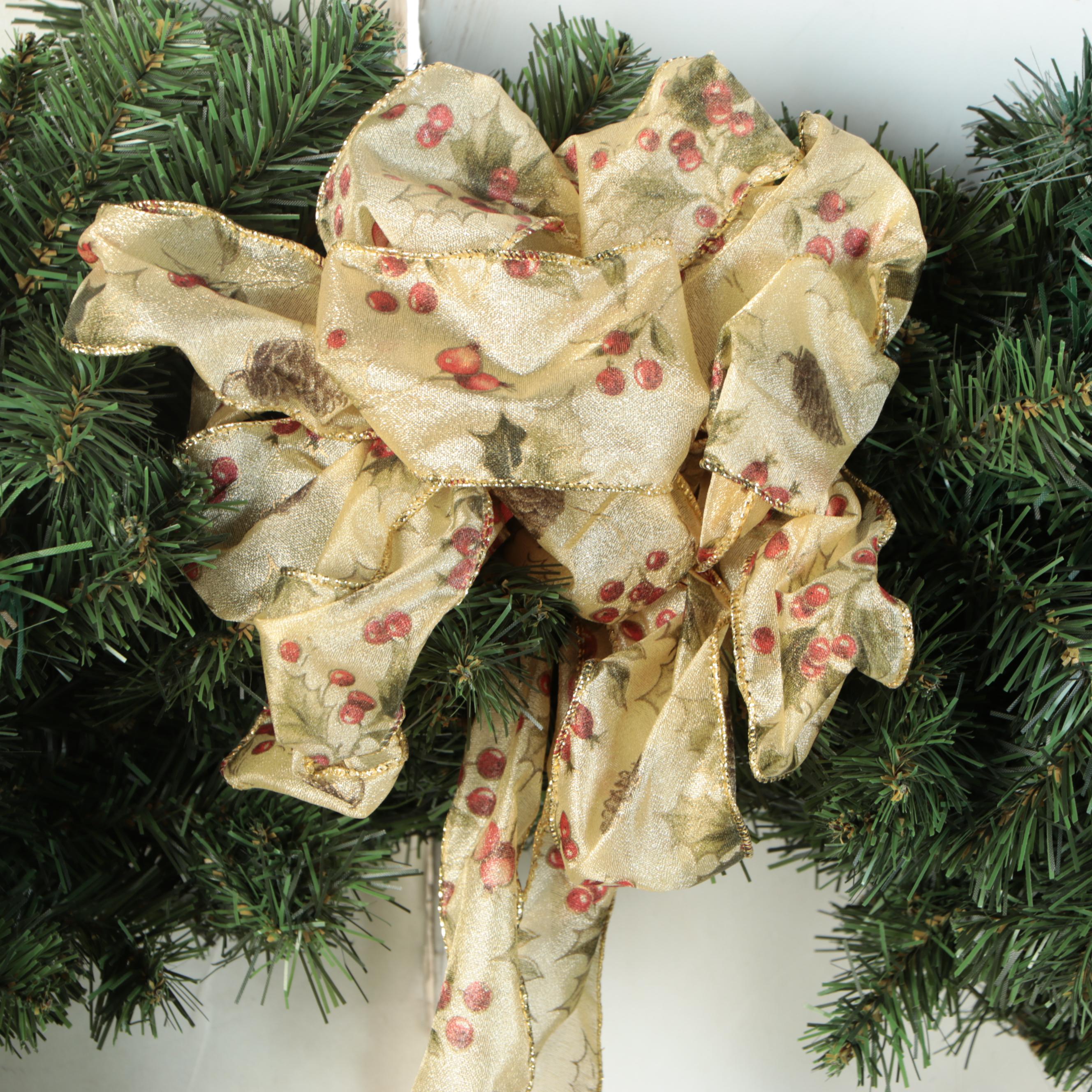 Artificial Pine and Ornament Embellished Large Wreath