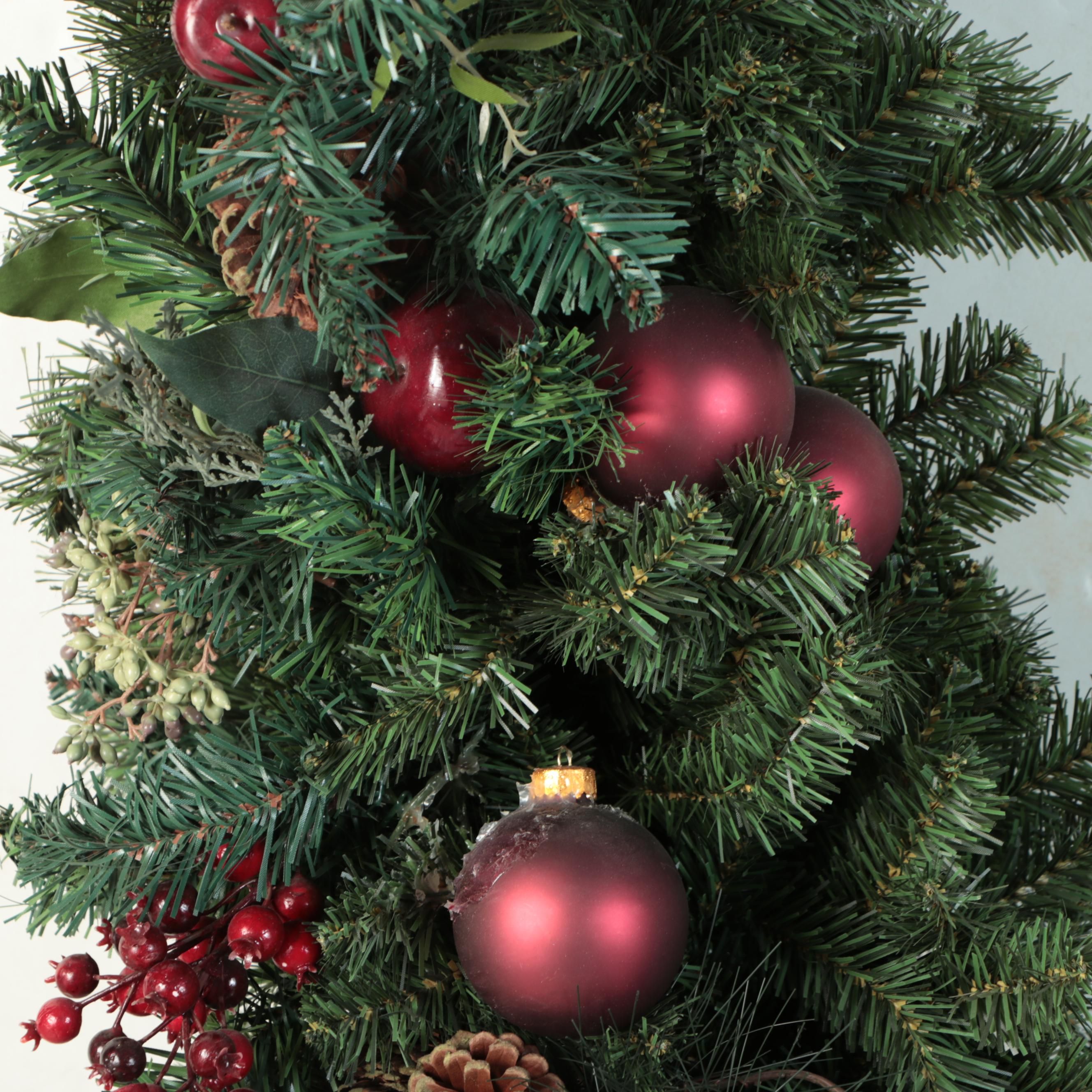 Artificial Pine and Ornament Embellished Large Wreath