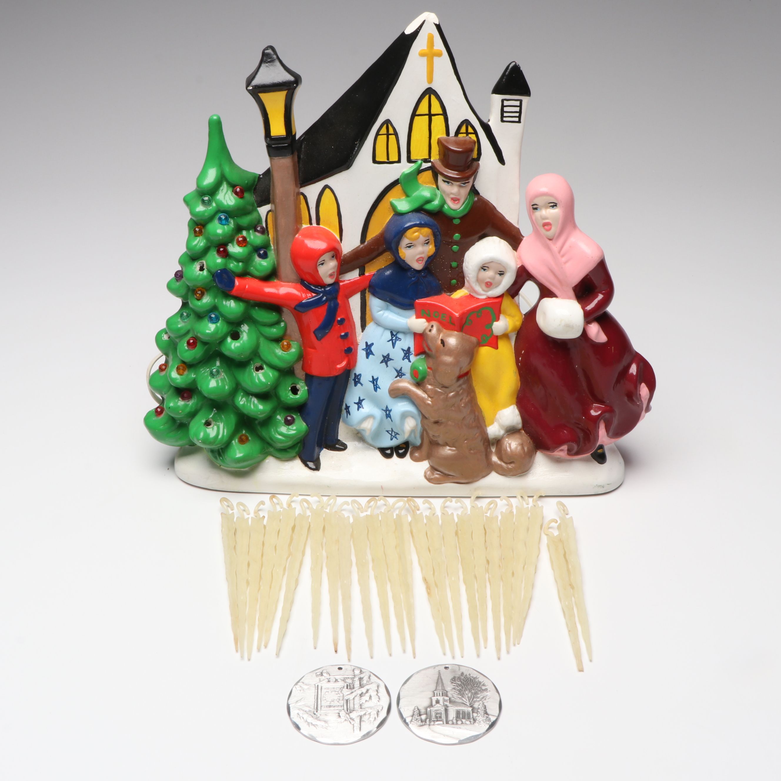 Atlantic Mold Christmas Carolers Tree Light with Decorative Icicles and More
