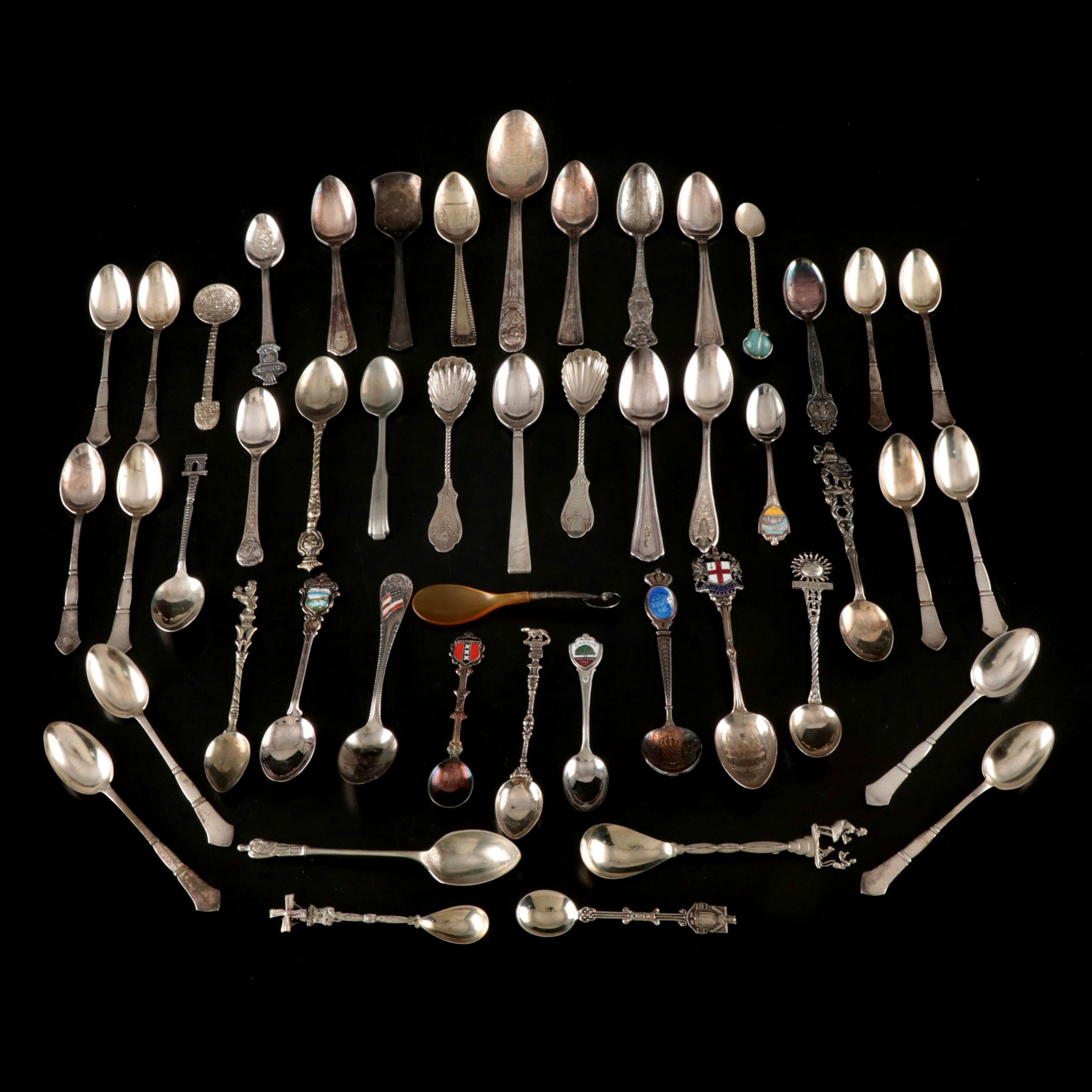 Sterling Silver Virgin Islands Spoon with More Demitasse and Souvenir Spoons
