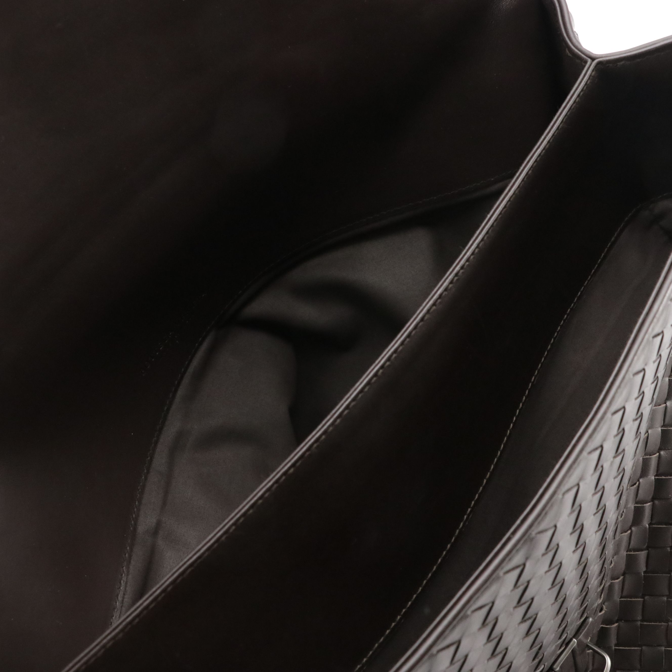 Bottega Veneta Large Envelope Flap Briefcase in Brown Intrecciato Nappa Leather