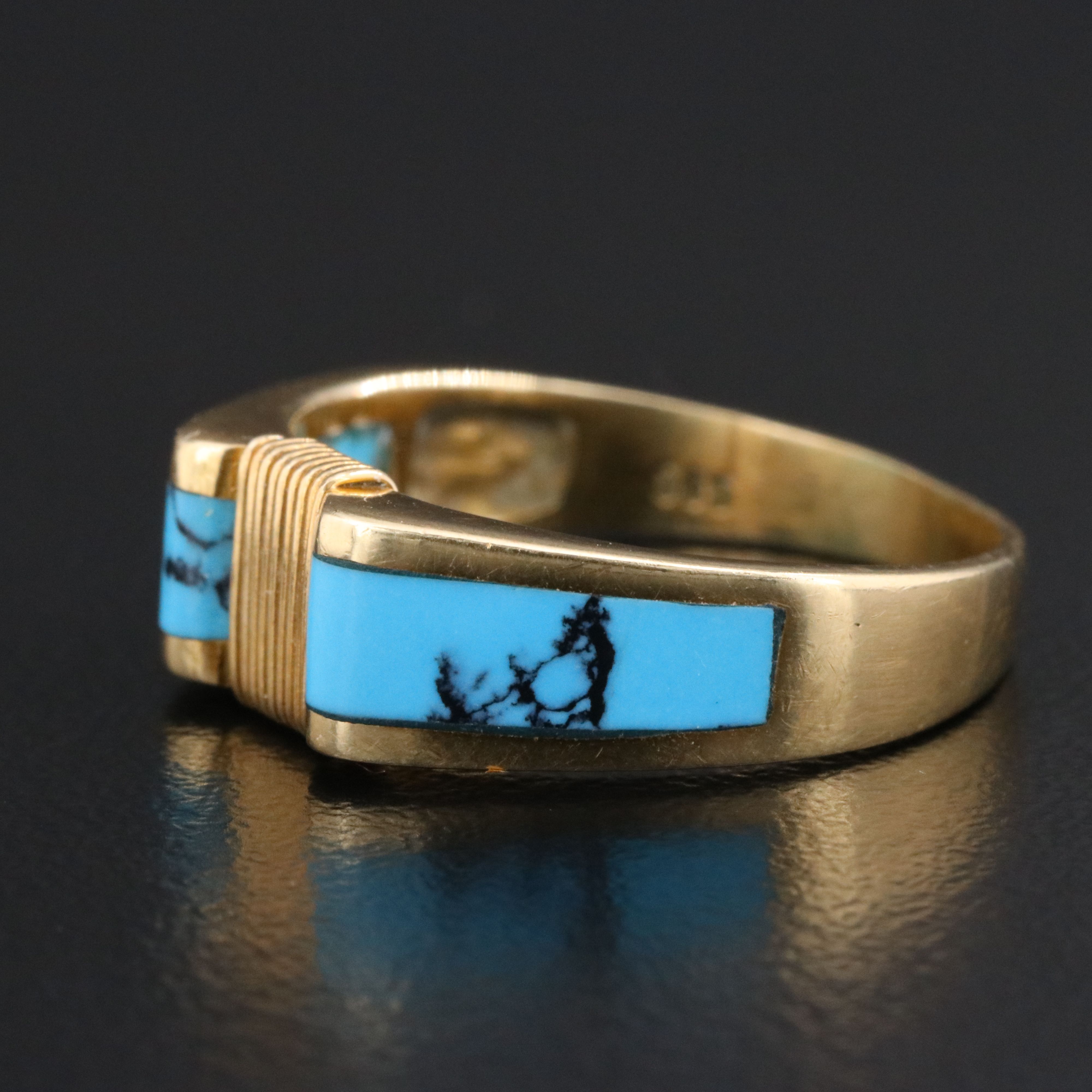 14K Howlite Inlay Ring