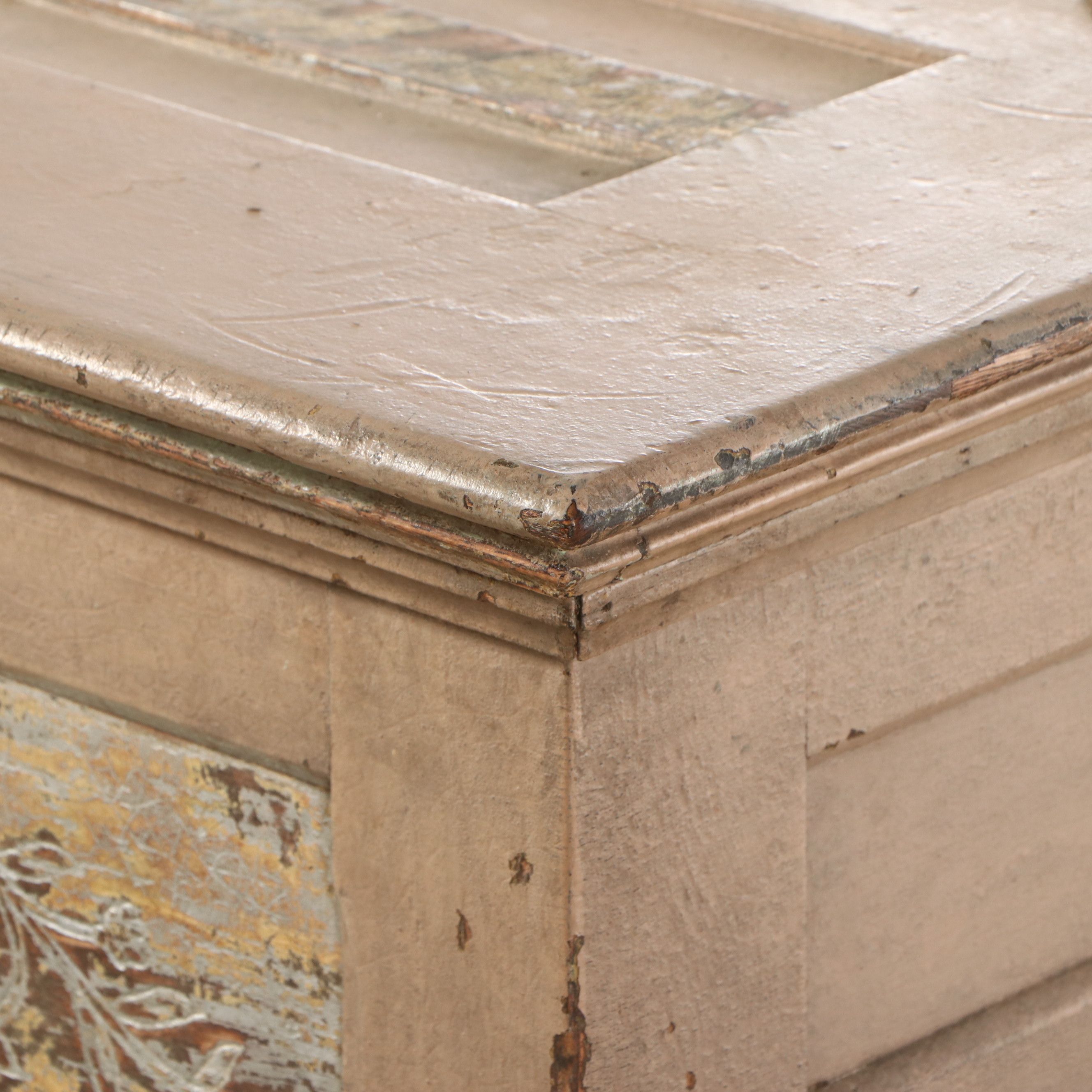 Late Victorian Painted Wood and Metal Ice Chest, Late 19th/Early 20th Century