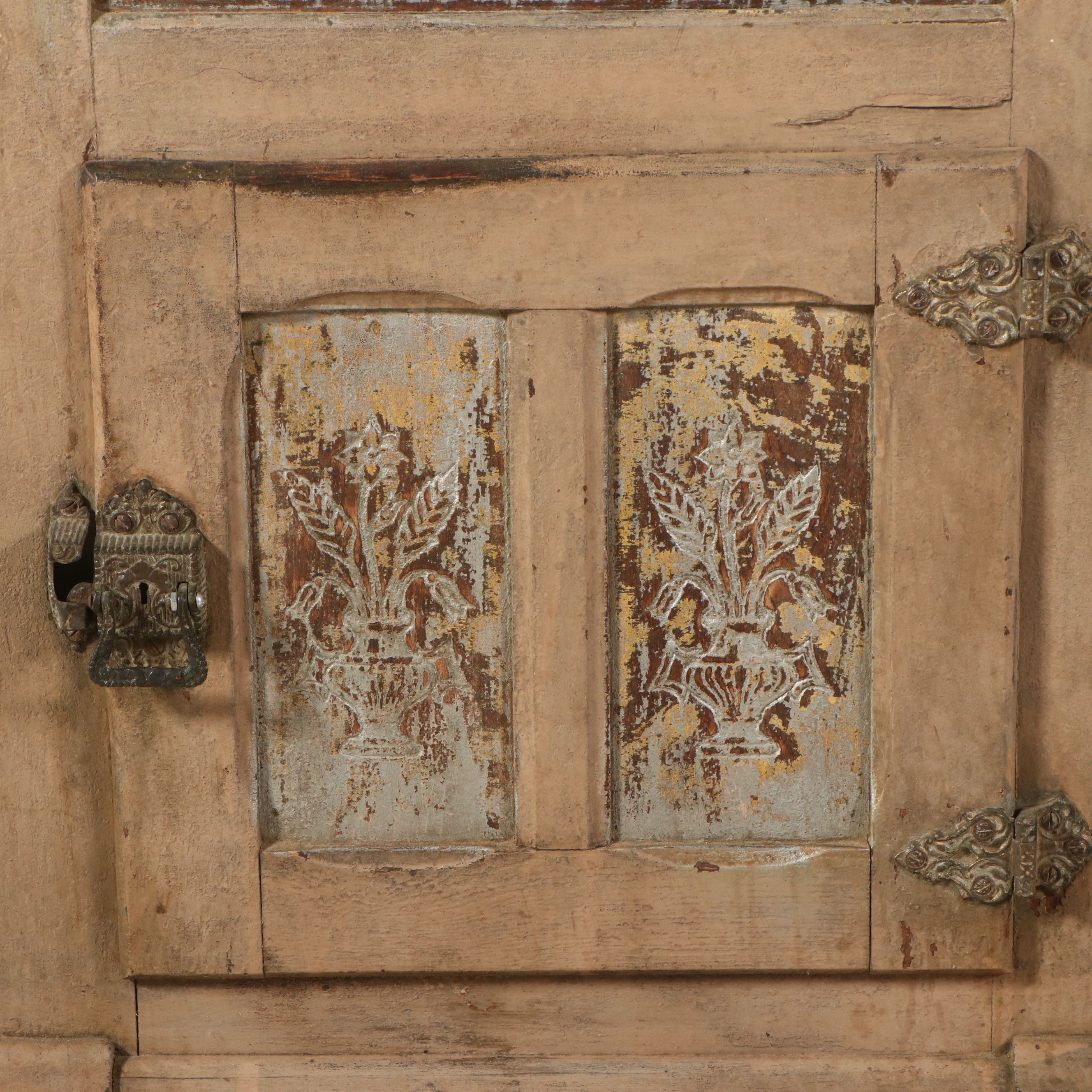 Late Victorian Painted Wood and Metal Ice Chest, Late 19th/Early 20th Century