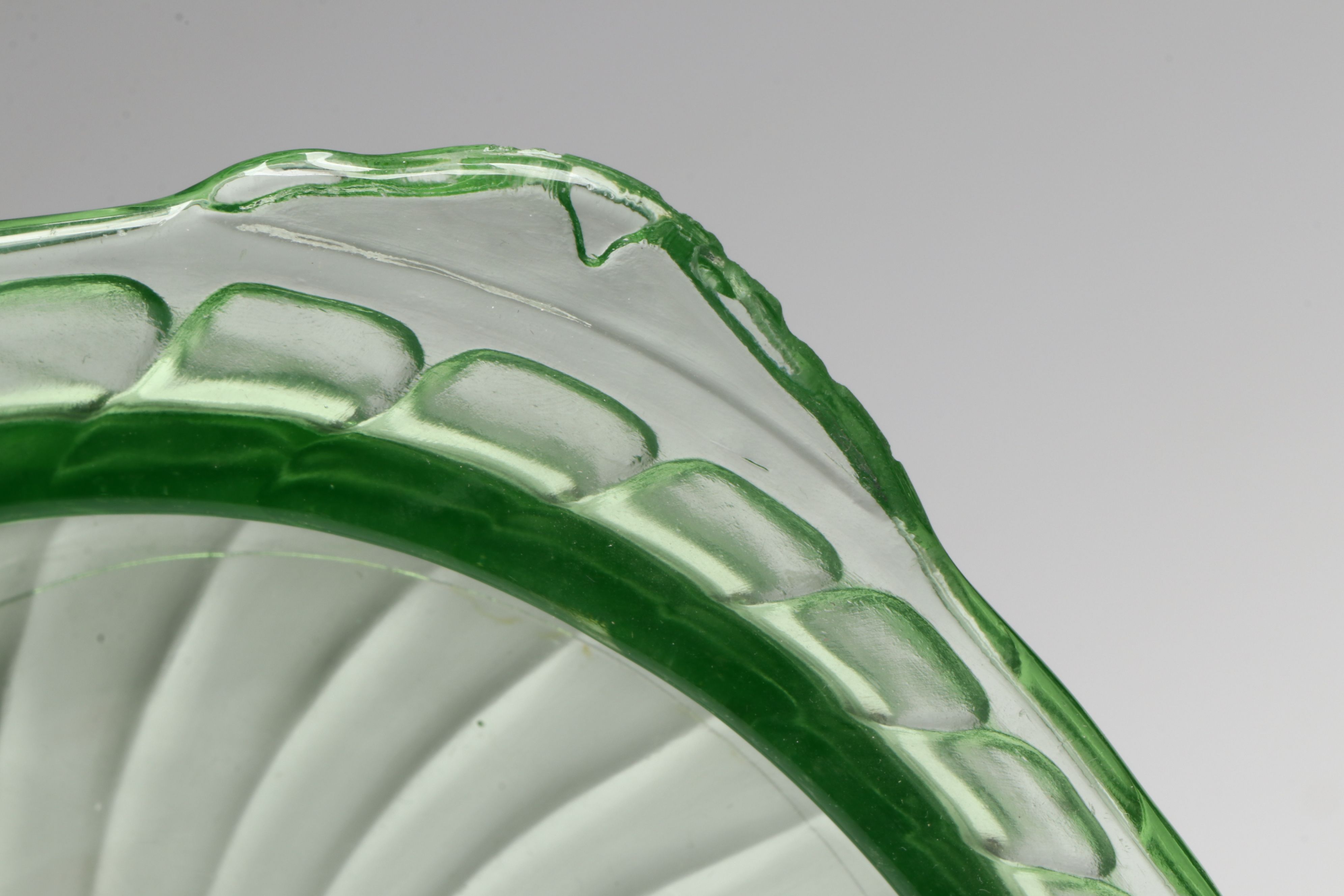 Art Deco Style Creamer and Sugar Bowl with More Uranium Glass Dinnerware