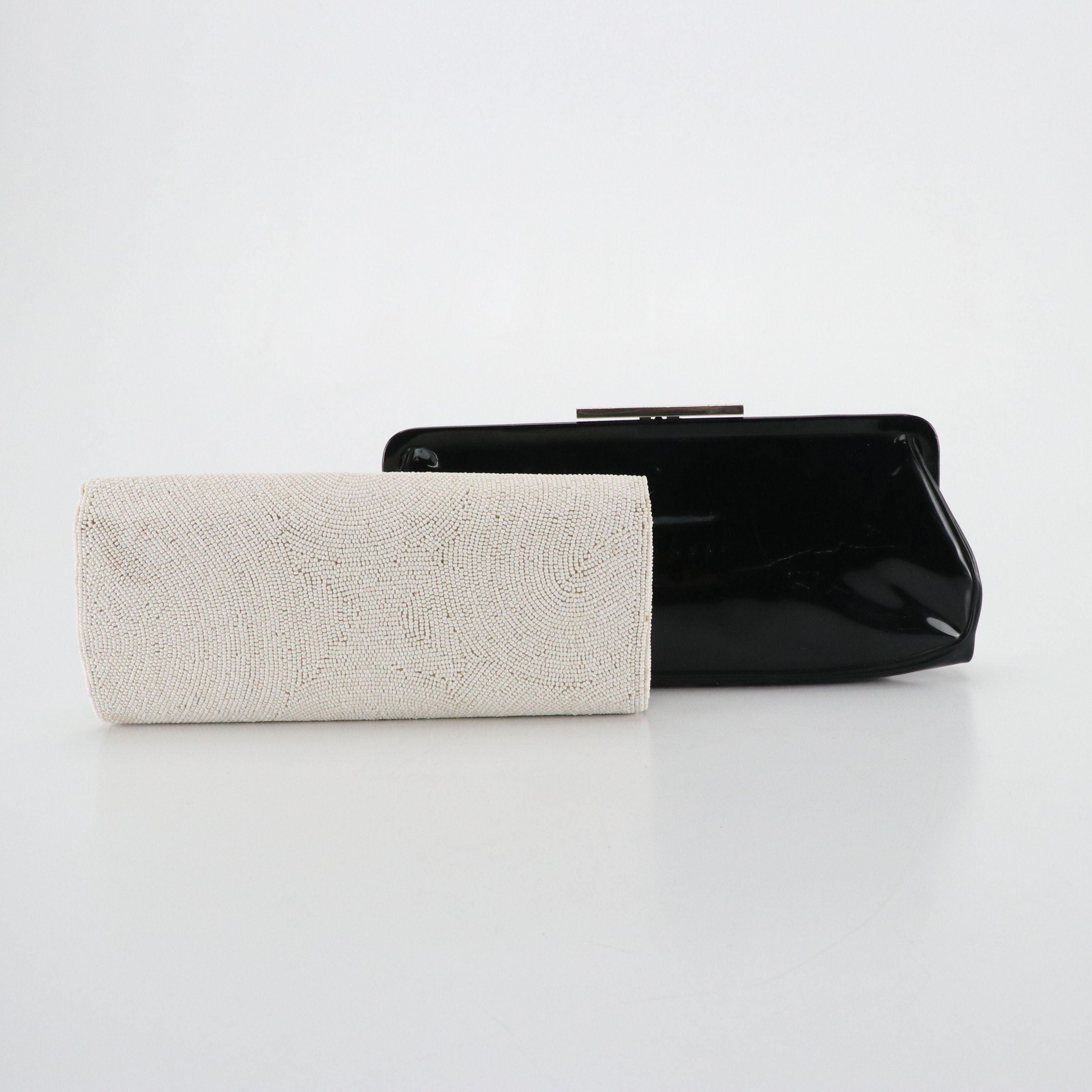 Bags by Josef Beaded Flap Clutch and Garay Black Patent Leather Clutch