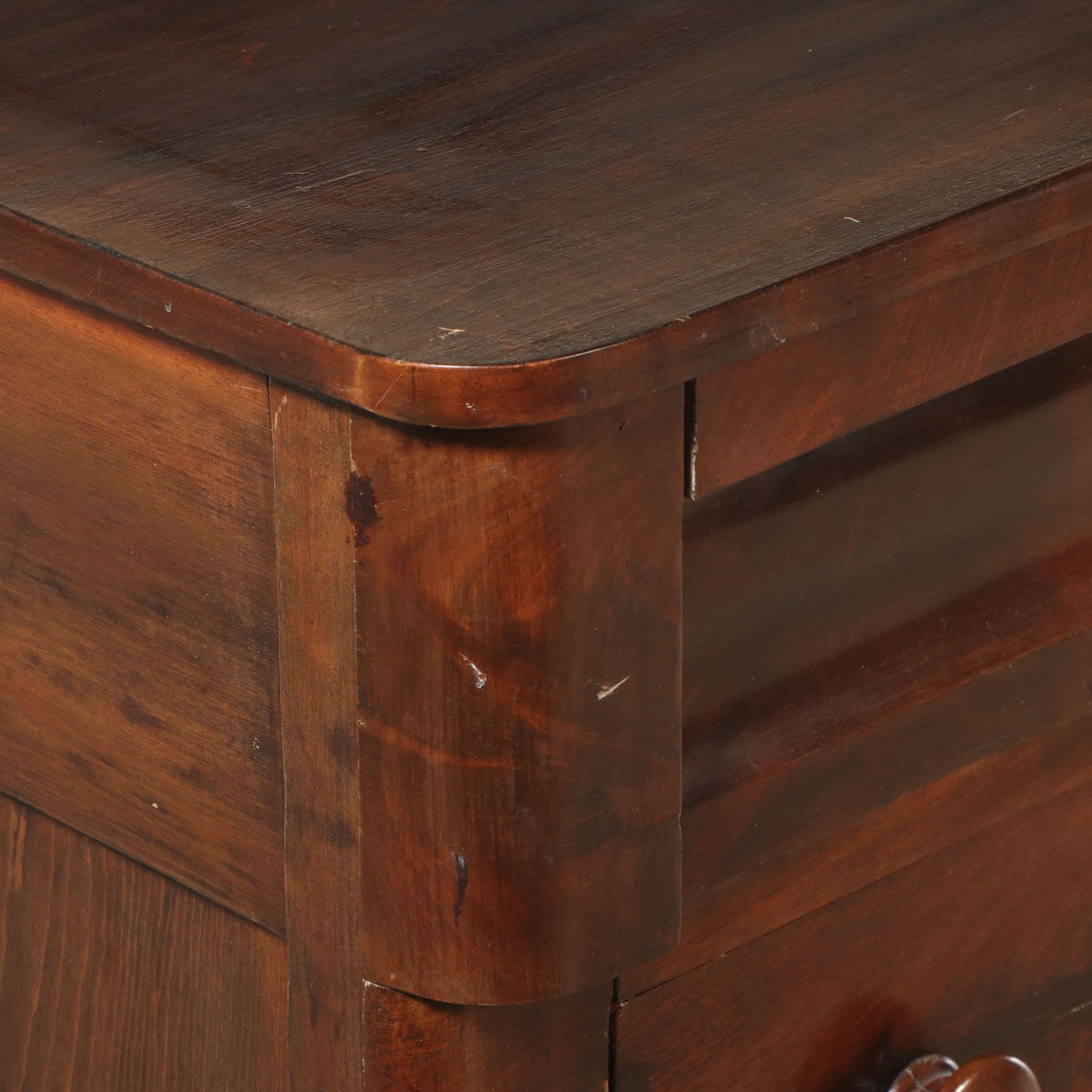 American Empire Style Mahogany Chest of Drawers, Mid to Late 19th Century