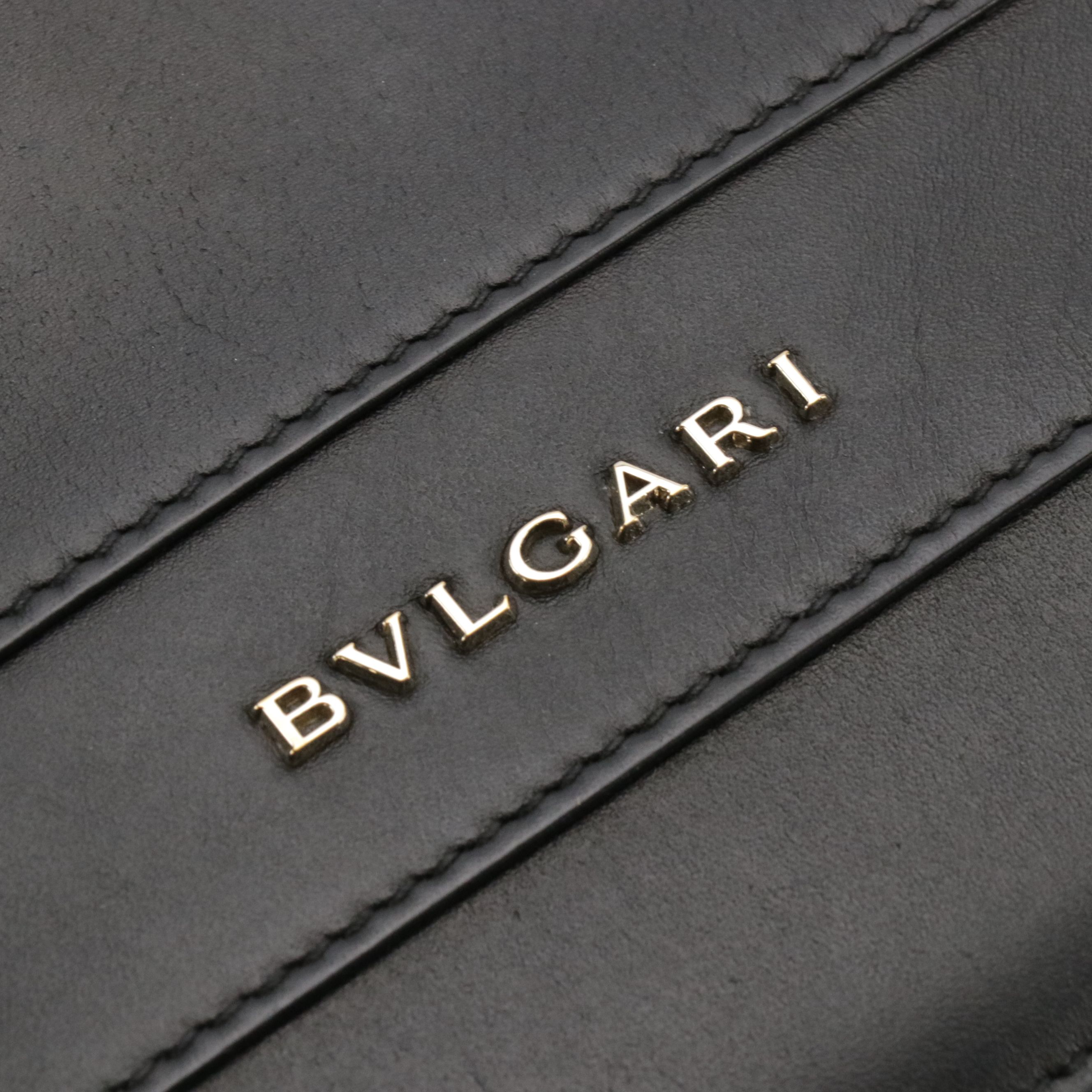 Bvlgari Serpenti Forever Shoulder Bag in Black Leather with Floral Appliqué