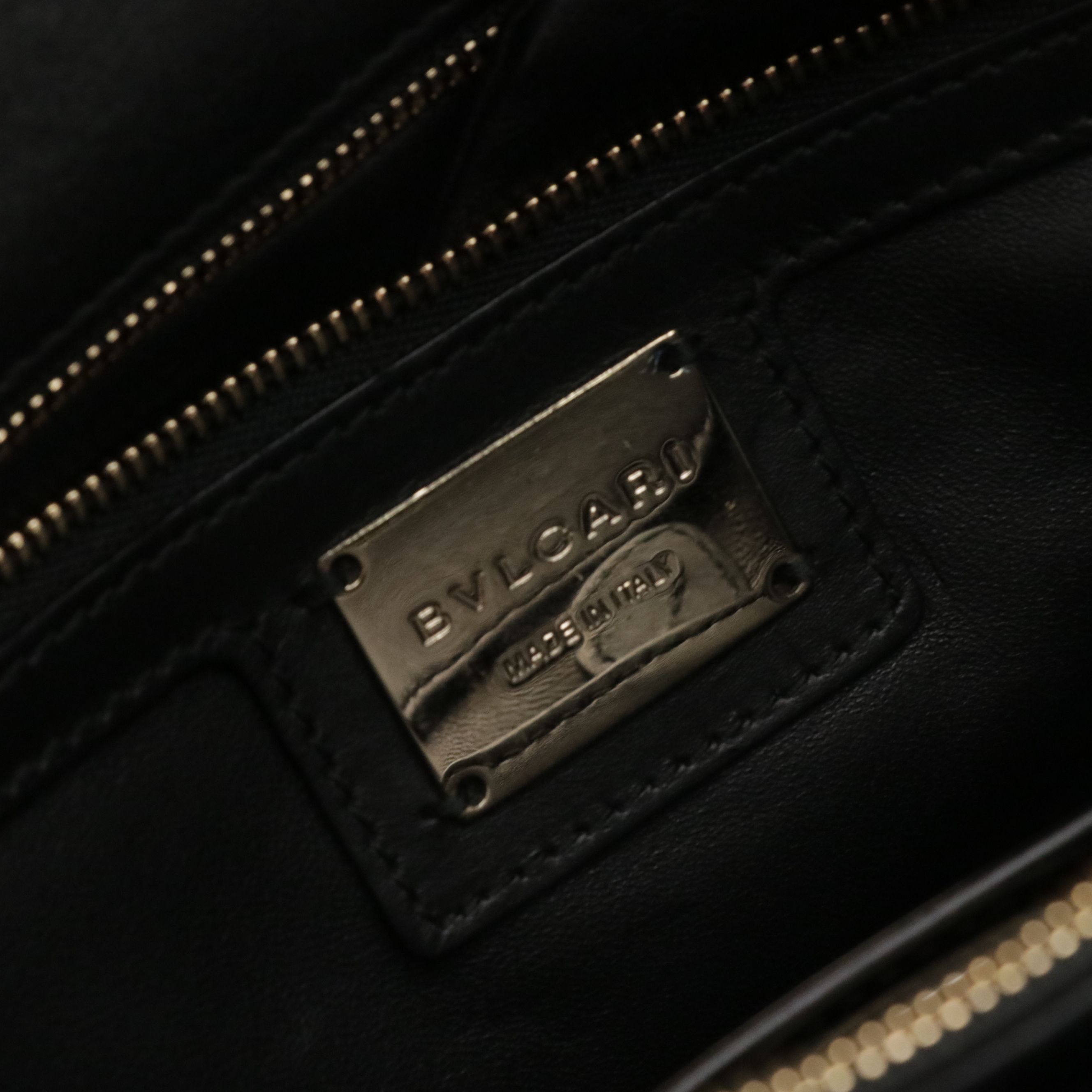 Bvlgari Serpenti Forever Shoulder Bag in Black Leather with Floral Appliqué