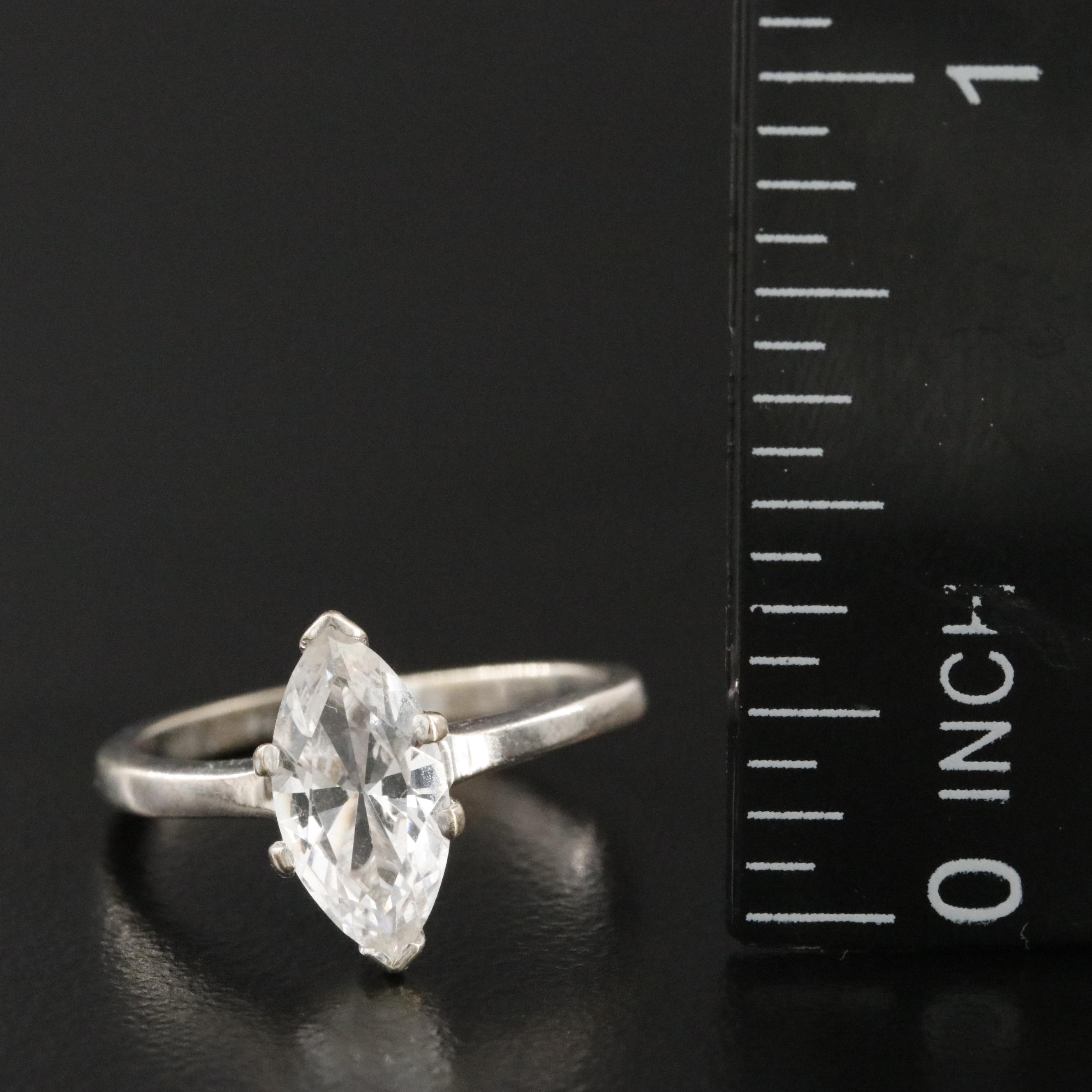10K White Topaz Solitaire Ring