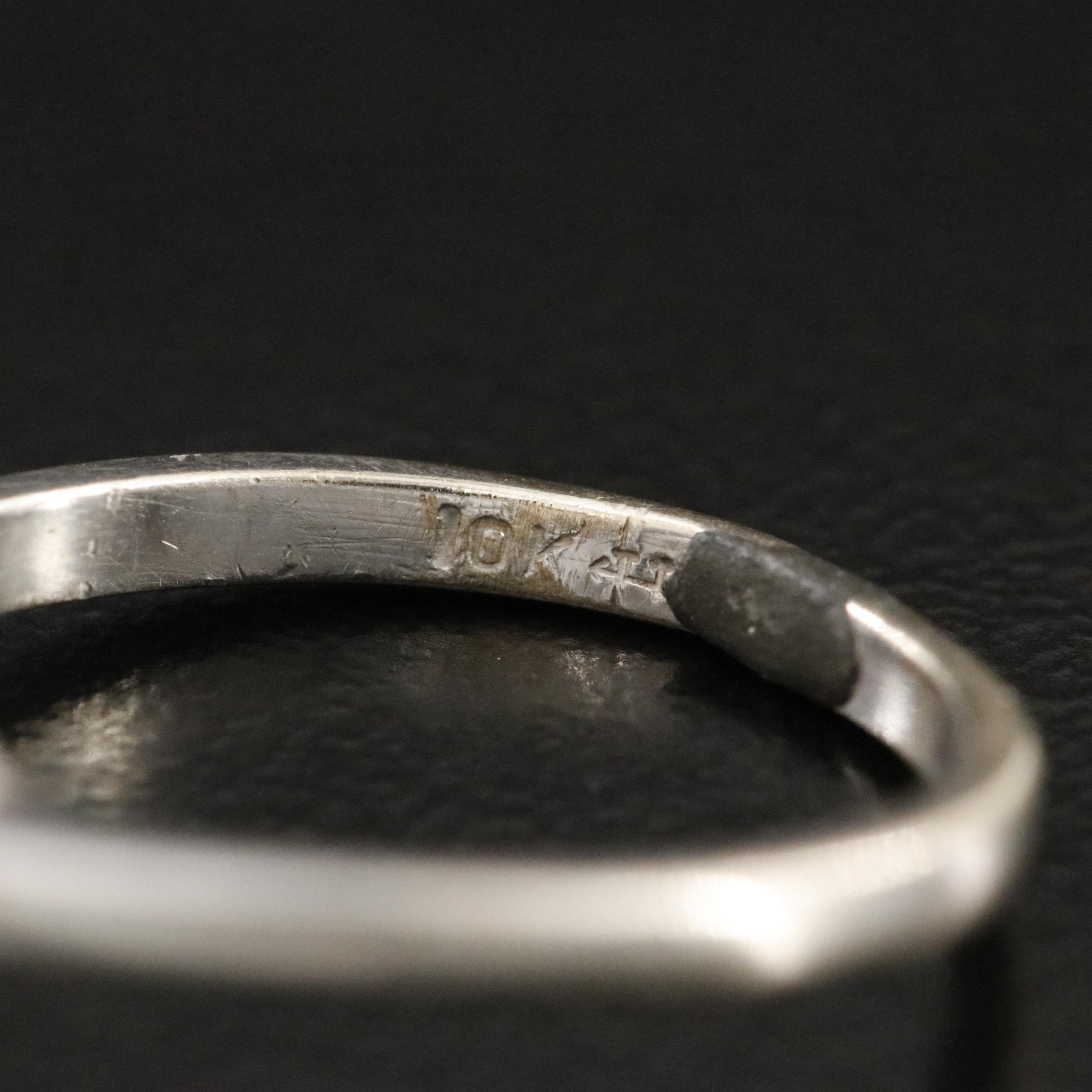 10K White Topaz Solitaire Ring