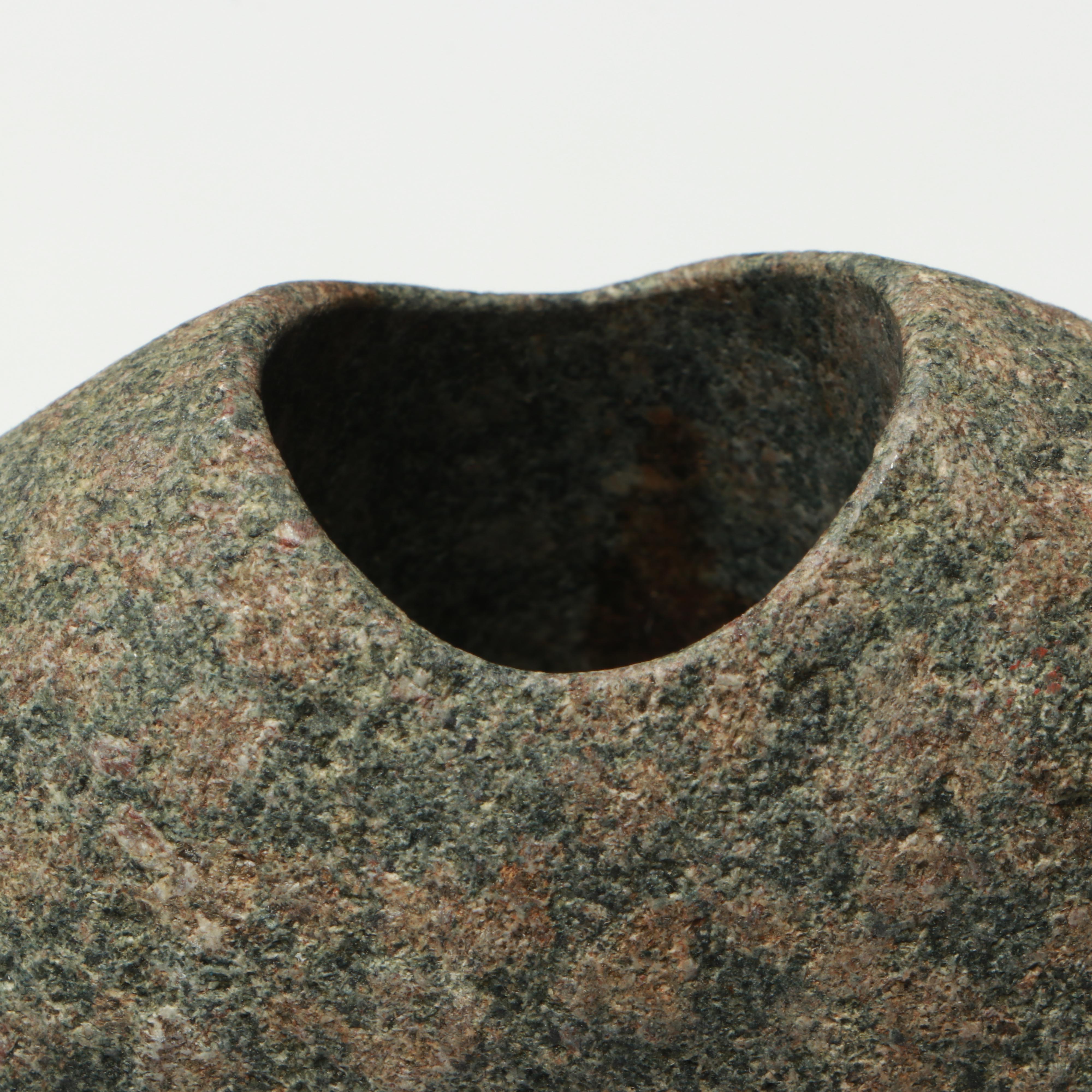 Lee Spiller Hand-Carved Natural Lake Beach Stone Vases