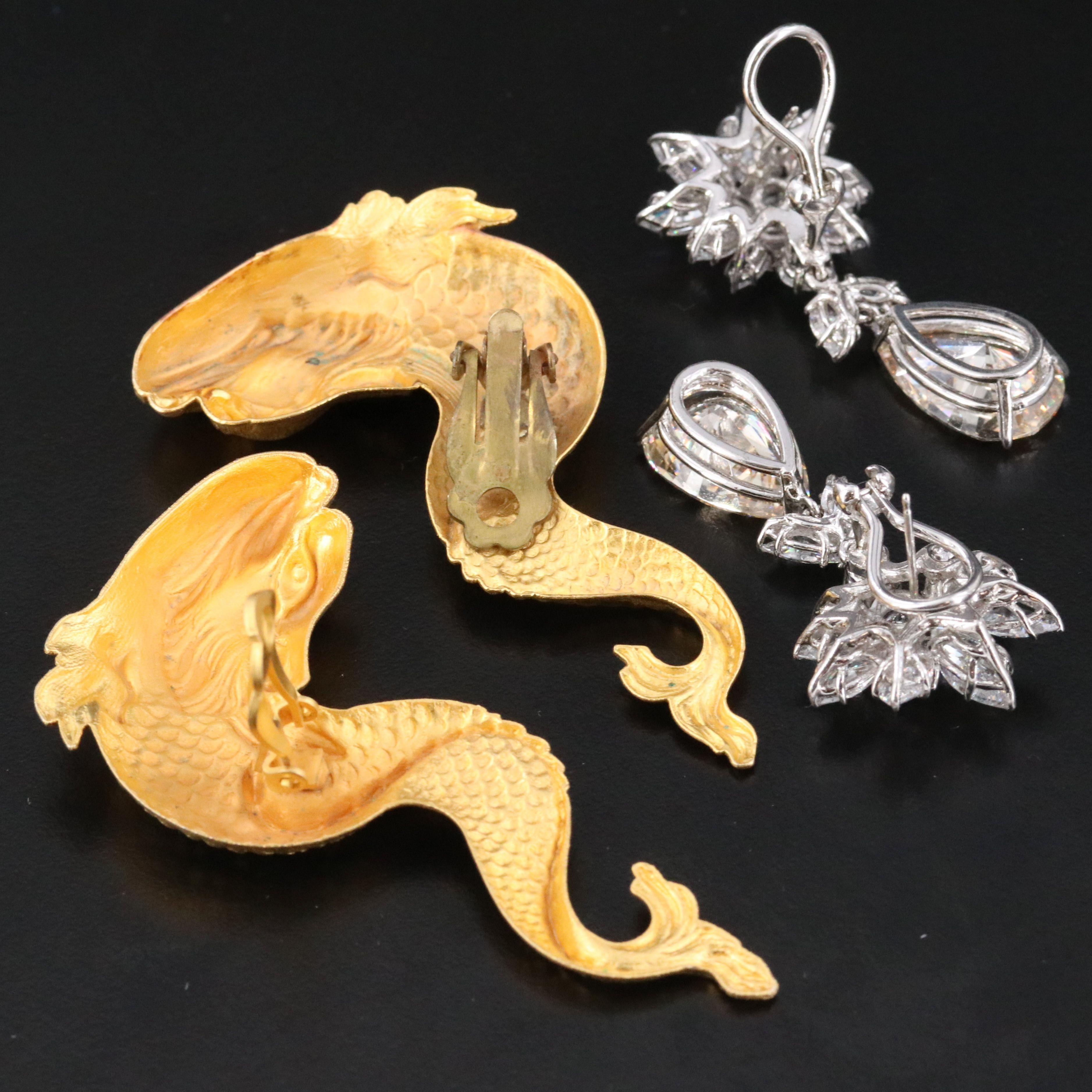 Givenchy Necklace and Rococo Revival Style Dolphin Earrings Featured in Jewelry