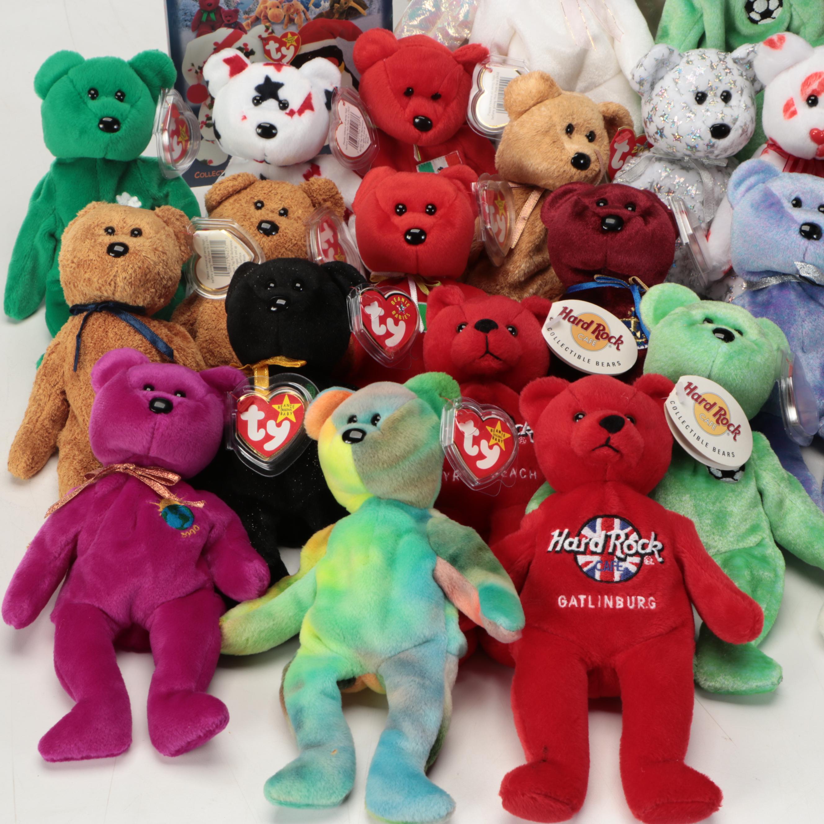 Beanie Babies Featuring Roxie and Purr with Pokémon Snorlax Stuffed Toy