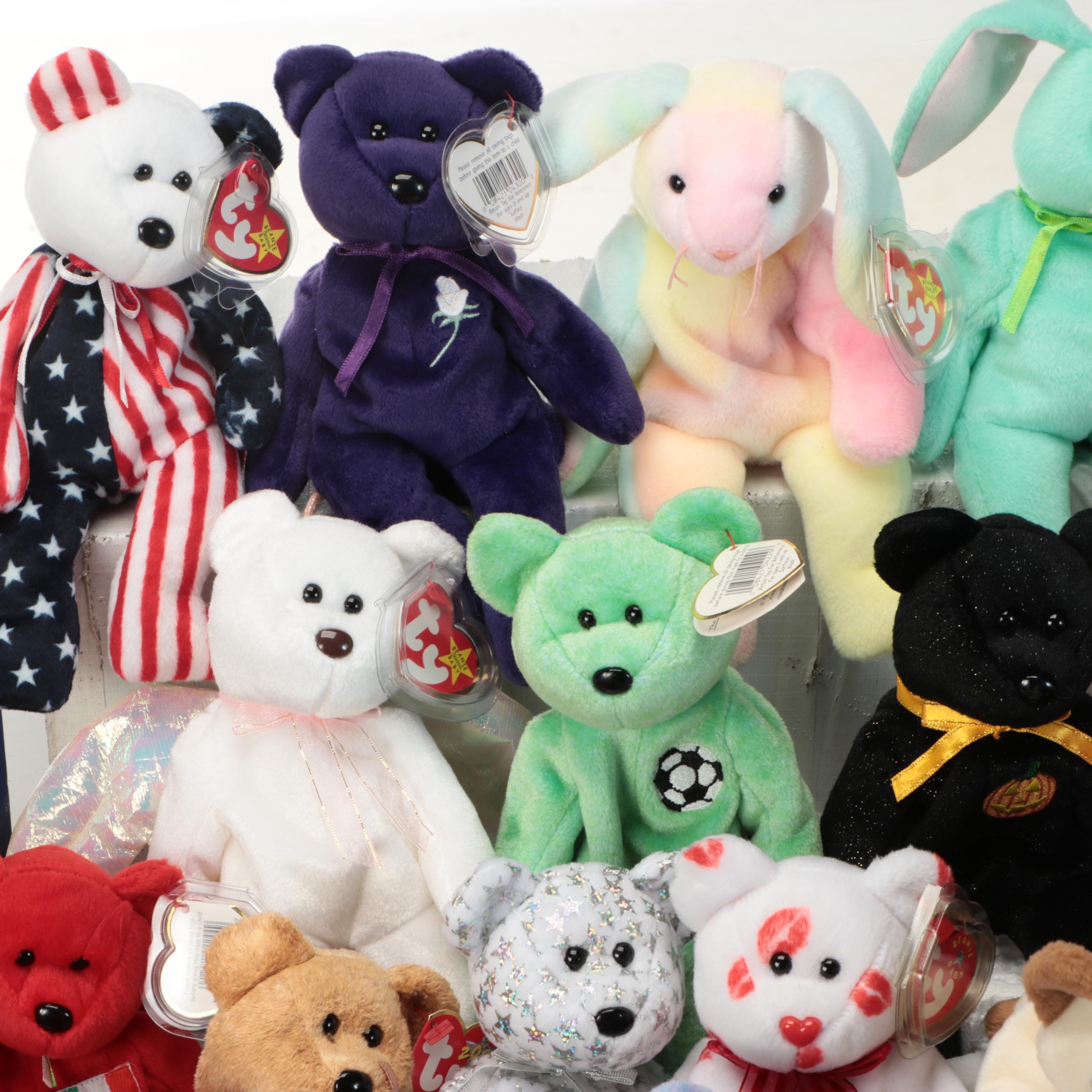 Beanie Babies Featuring Roxie and Purr with Pokémon Snorlax Stuffed Toy