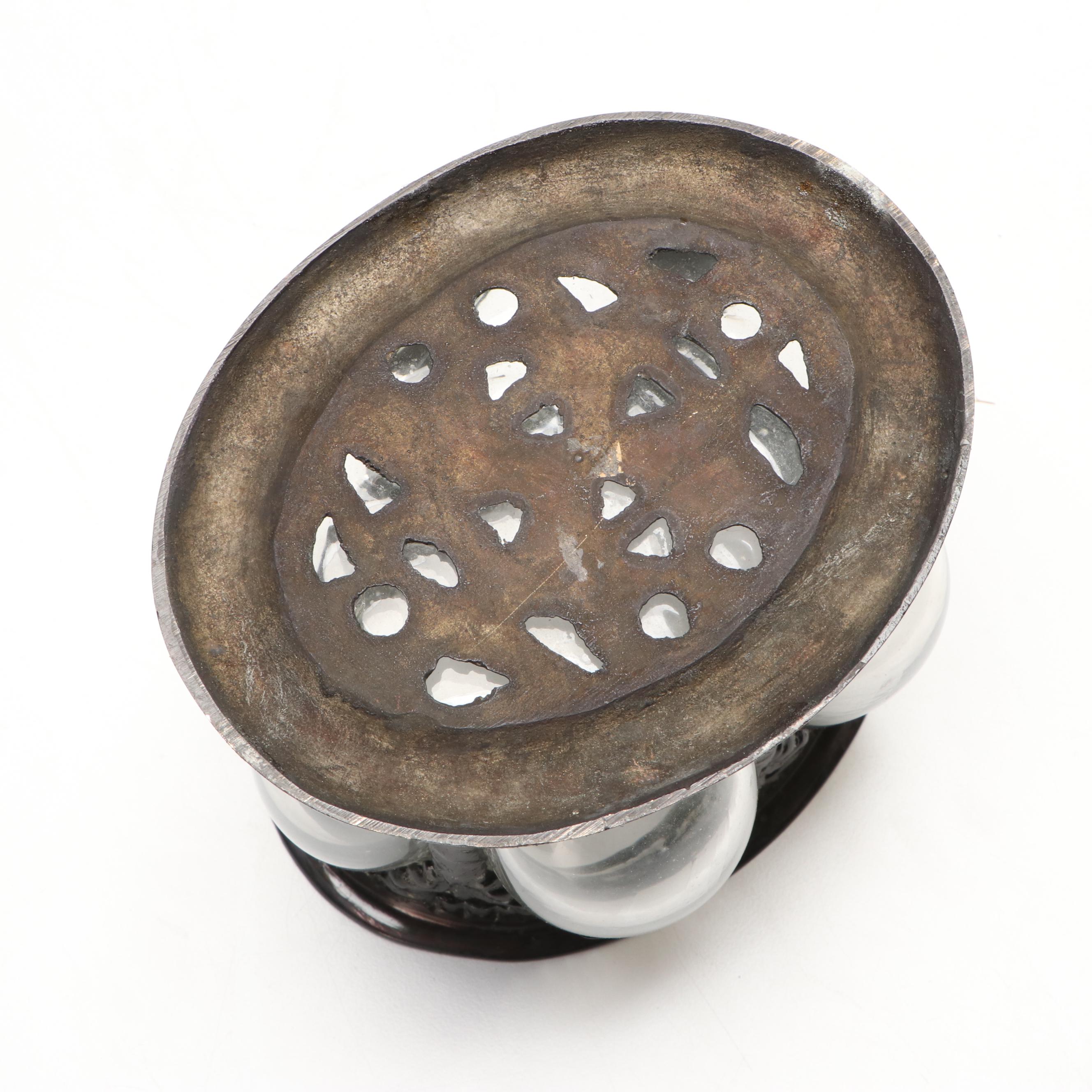 Kingstate Doll Cabinet, Crackle Glaze Art Pottery Vase and Metal Jar