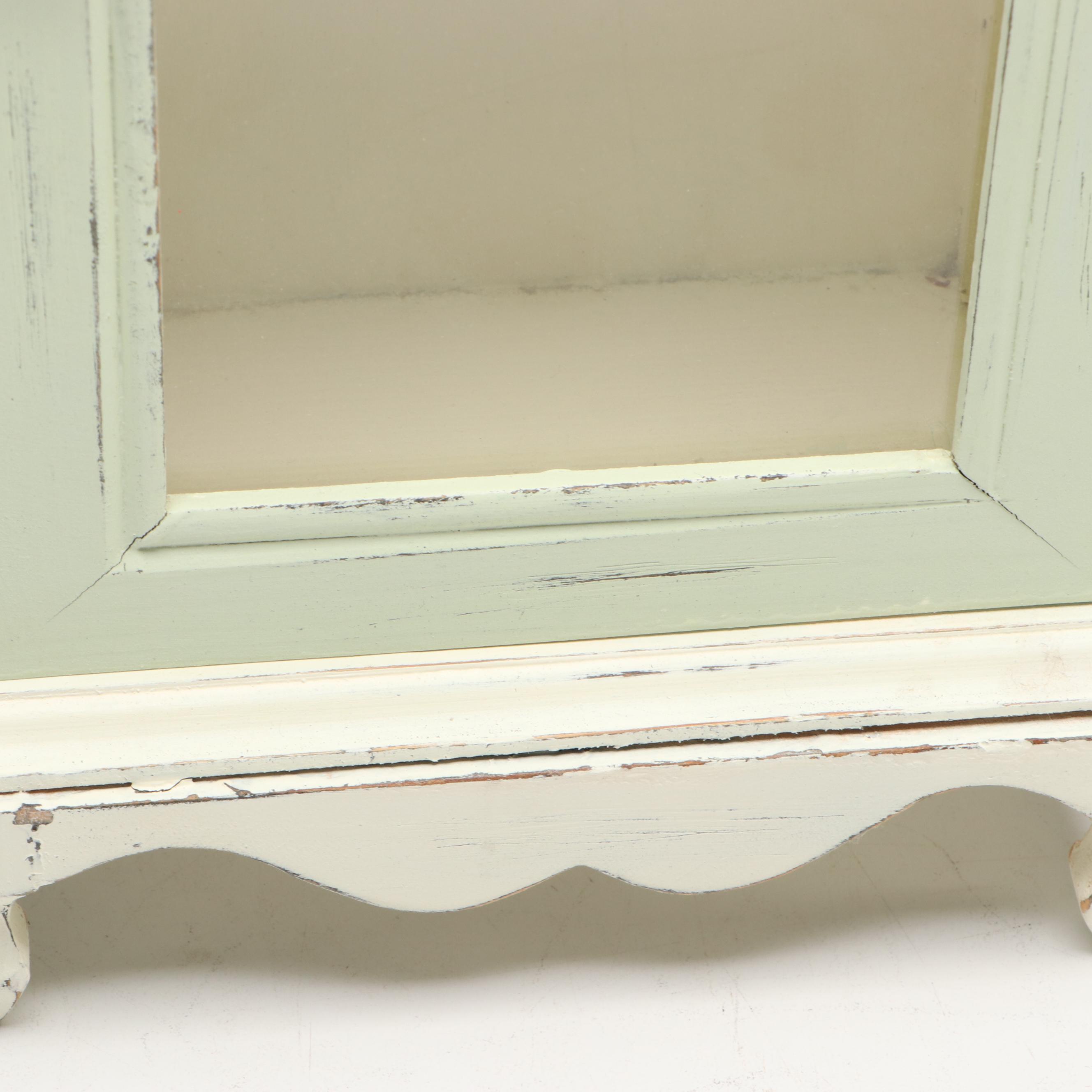 Kingstate Doll Cabinet, Crackle Glaze Art Pottery Vase and Metal Jar