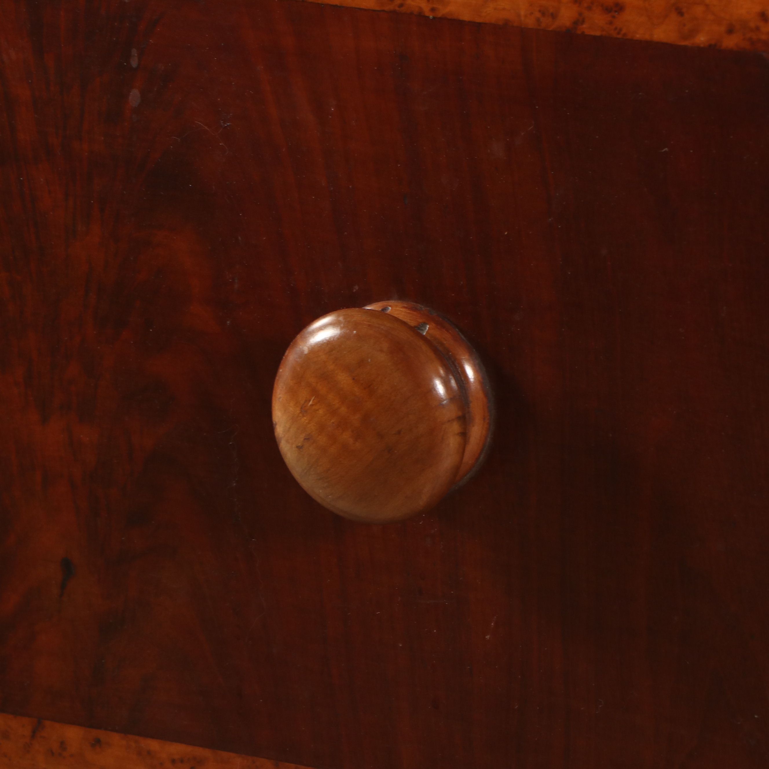 American Empire Mahogany and Maple Chest with Bonnet and Glove Drawers