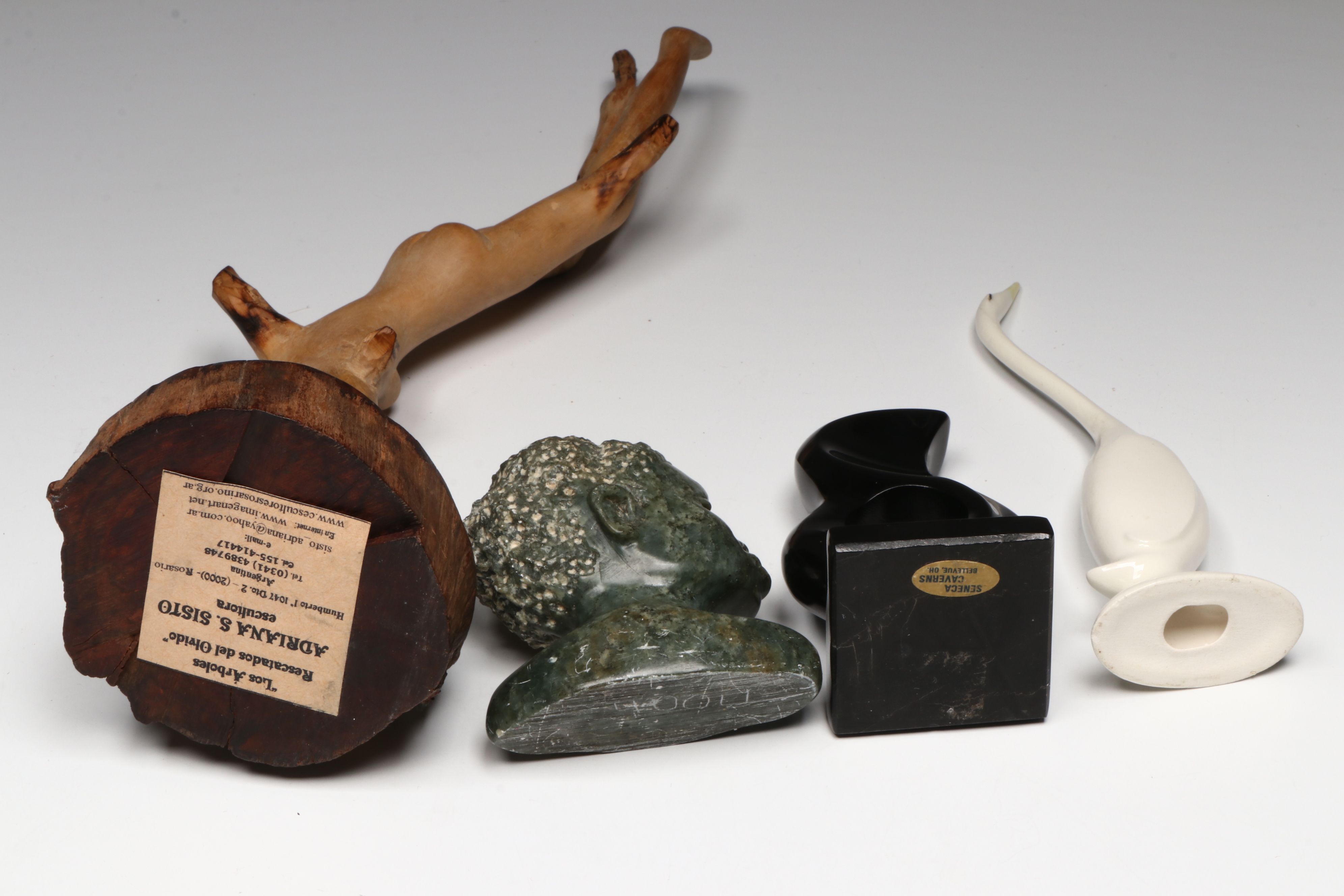 Adriana A. Sisto "Siembra" Carved Wood Sculpture with Other Décor