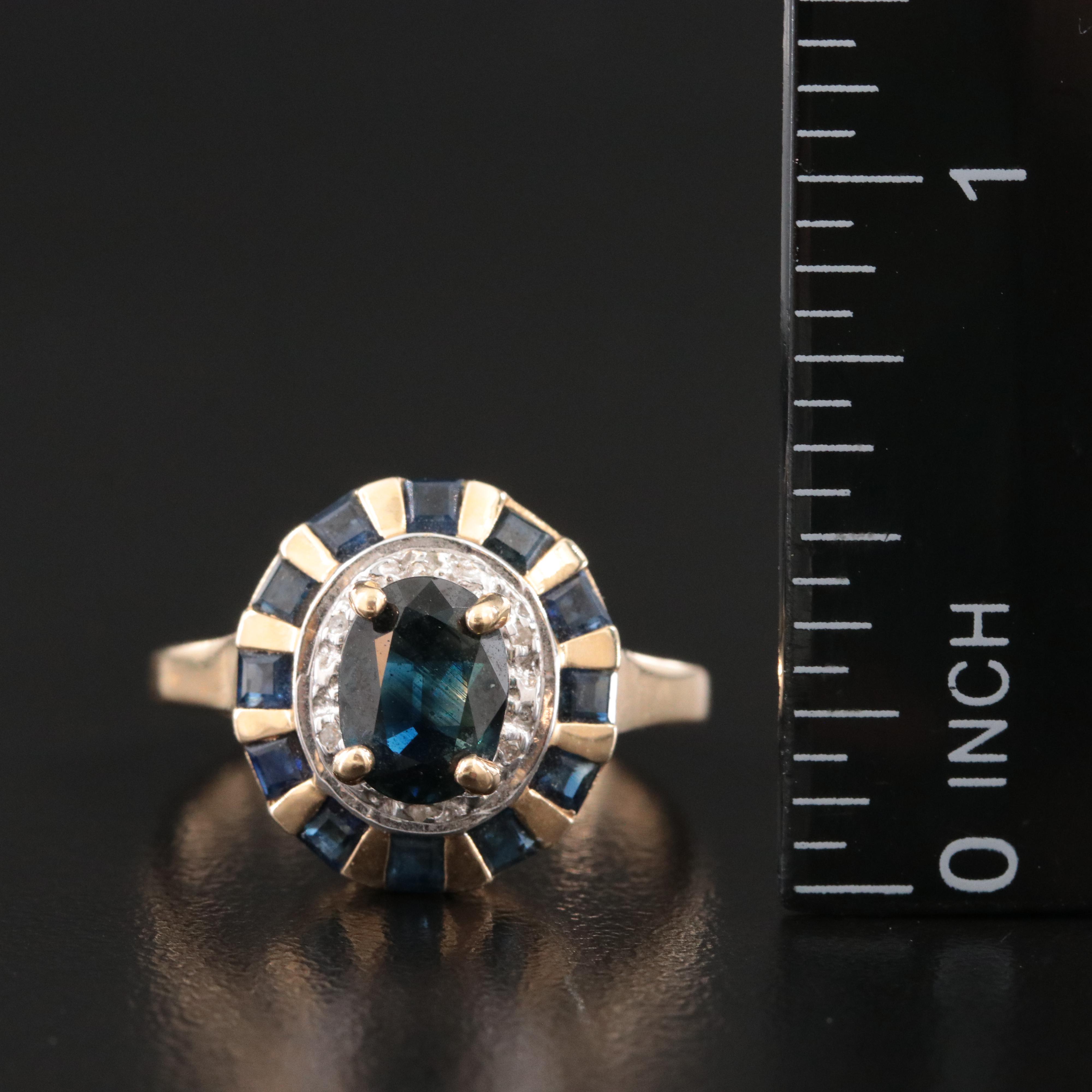 Vintage 14K Sapphire and Diamond  Ring