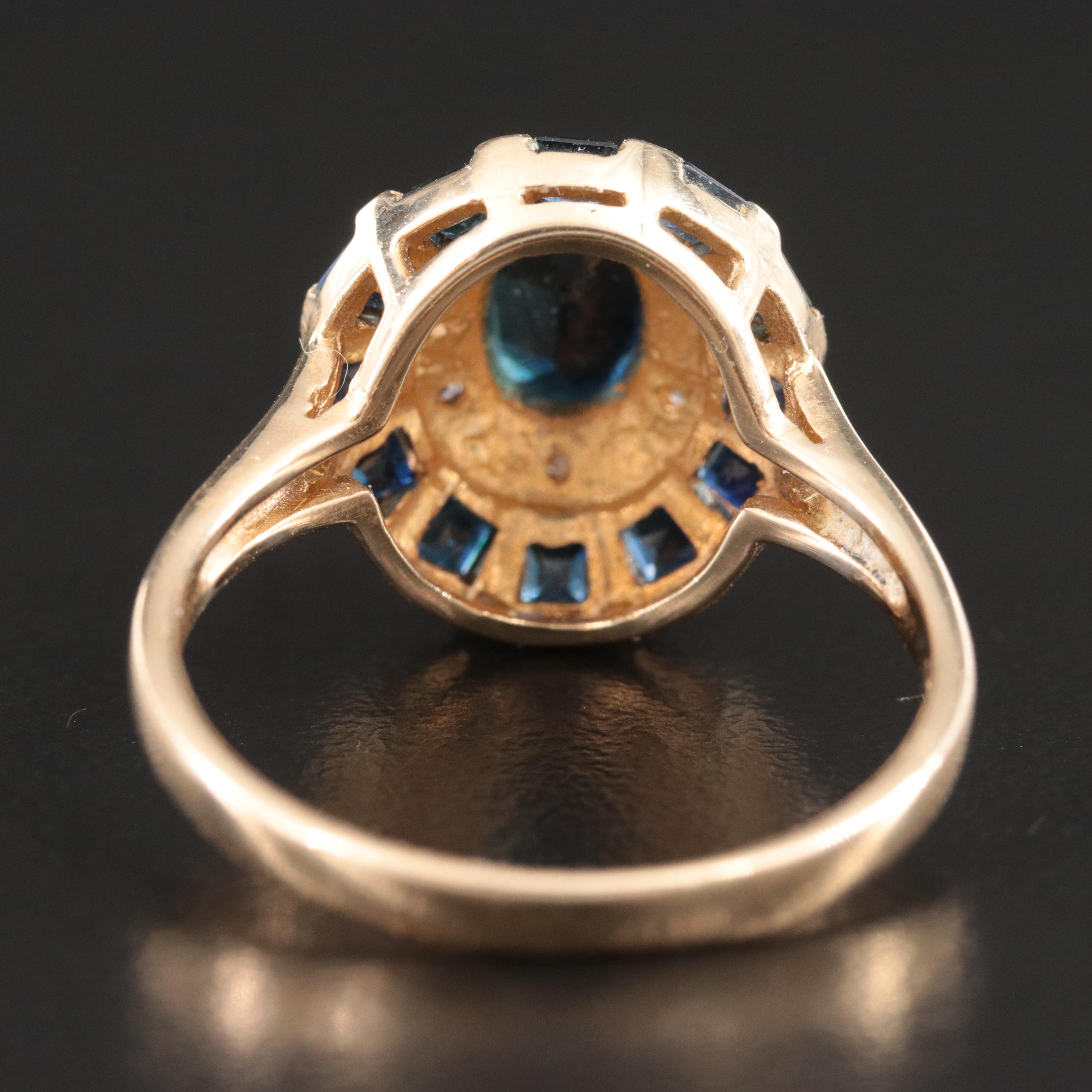 Vintage 14K Sapphire and Diamond  Ring