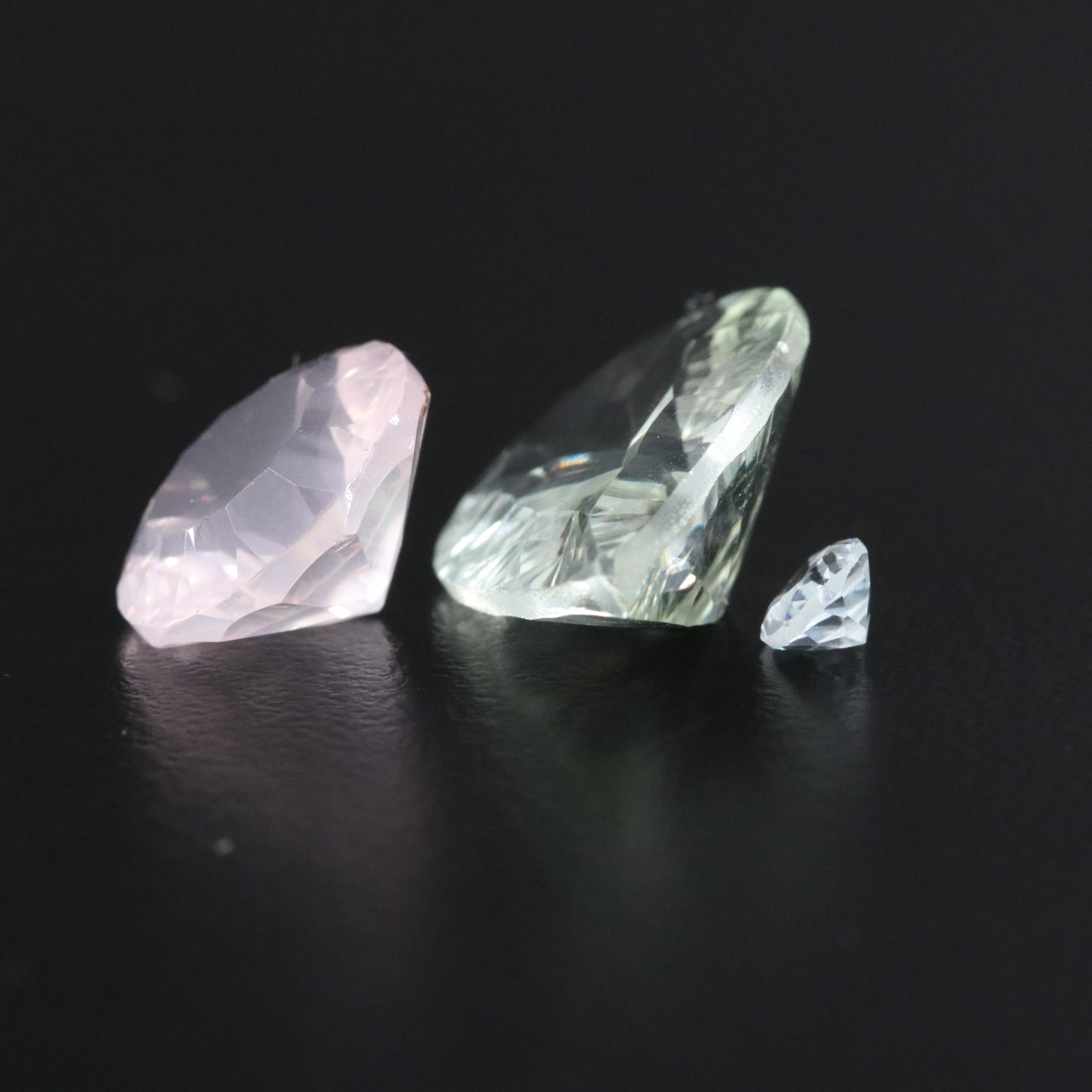 Loose 38.07 CTW Mixed Gemstone Lot with Rose Quartz, Prasiolite and Smoky Quartz