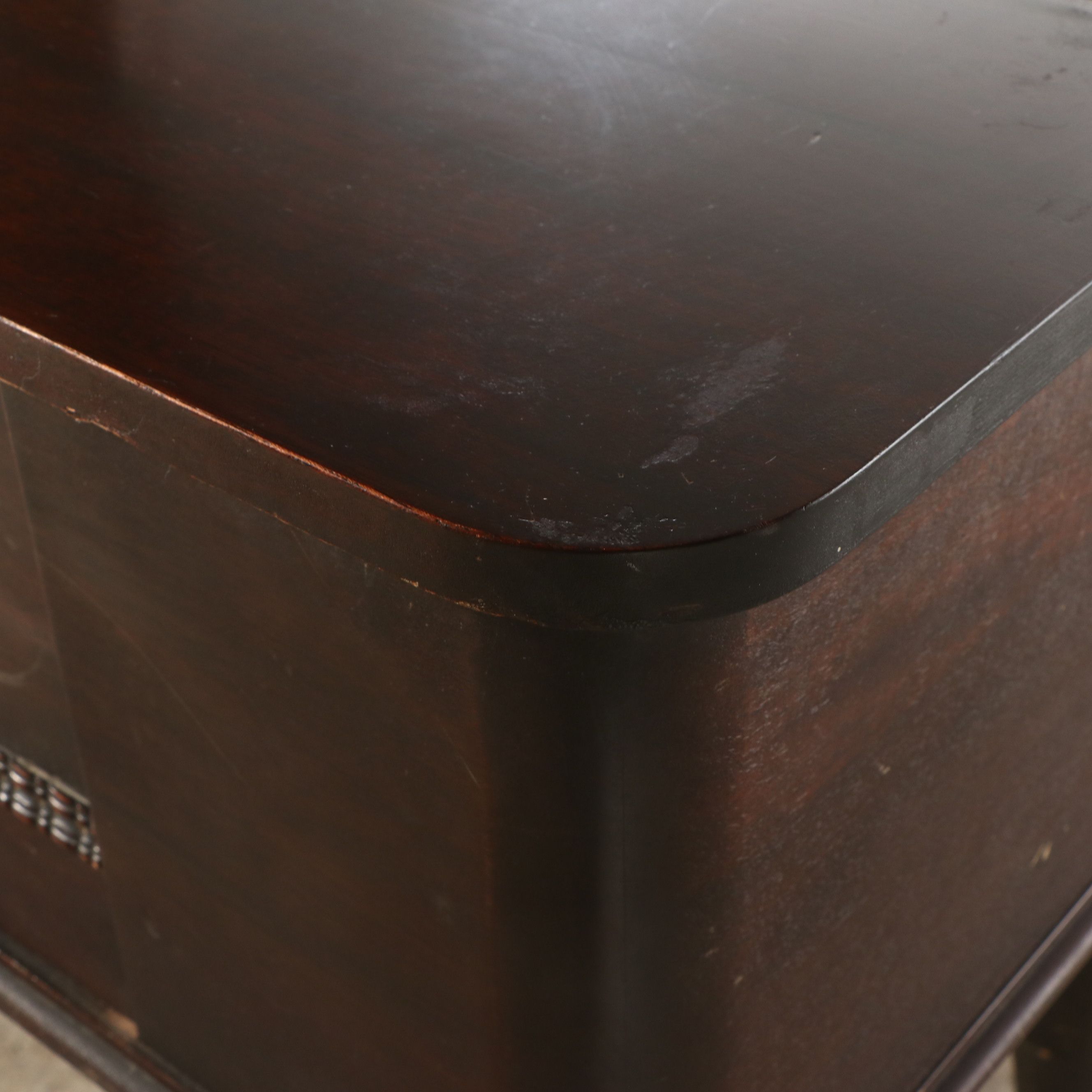 American Empire Style Walnut Finish Spinet Desk, Early 20th Century