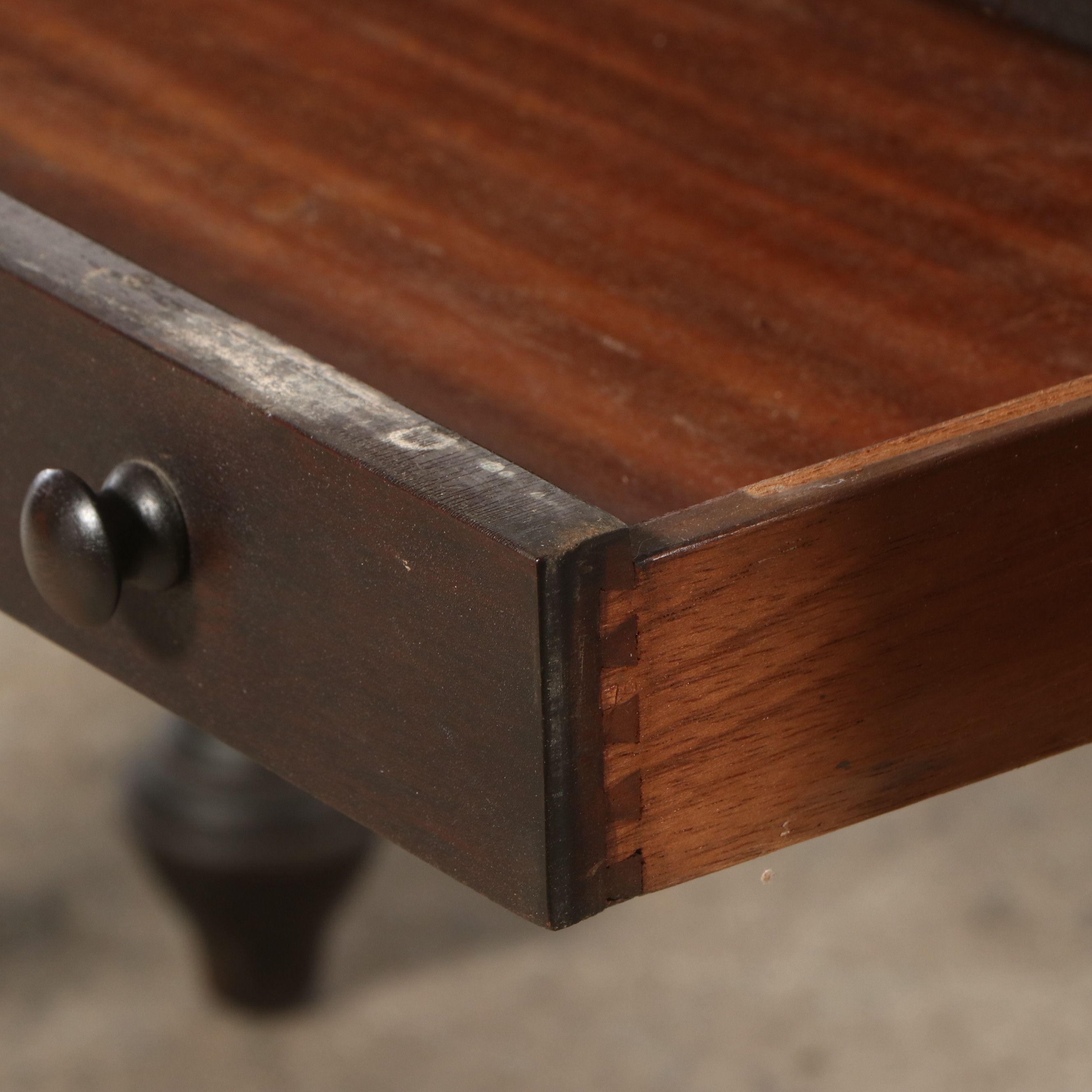 American Empire Style Walnut Finish Spinet Desk, Early 20th Century