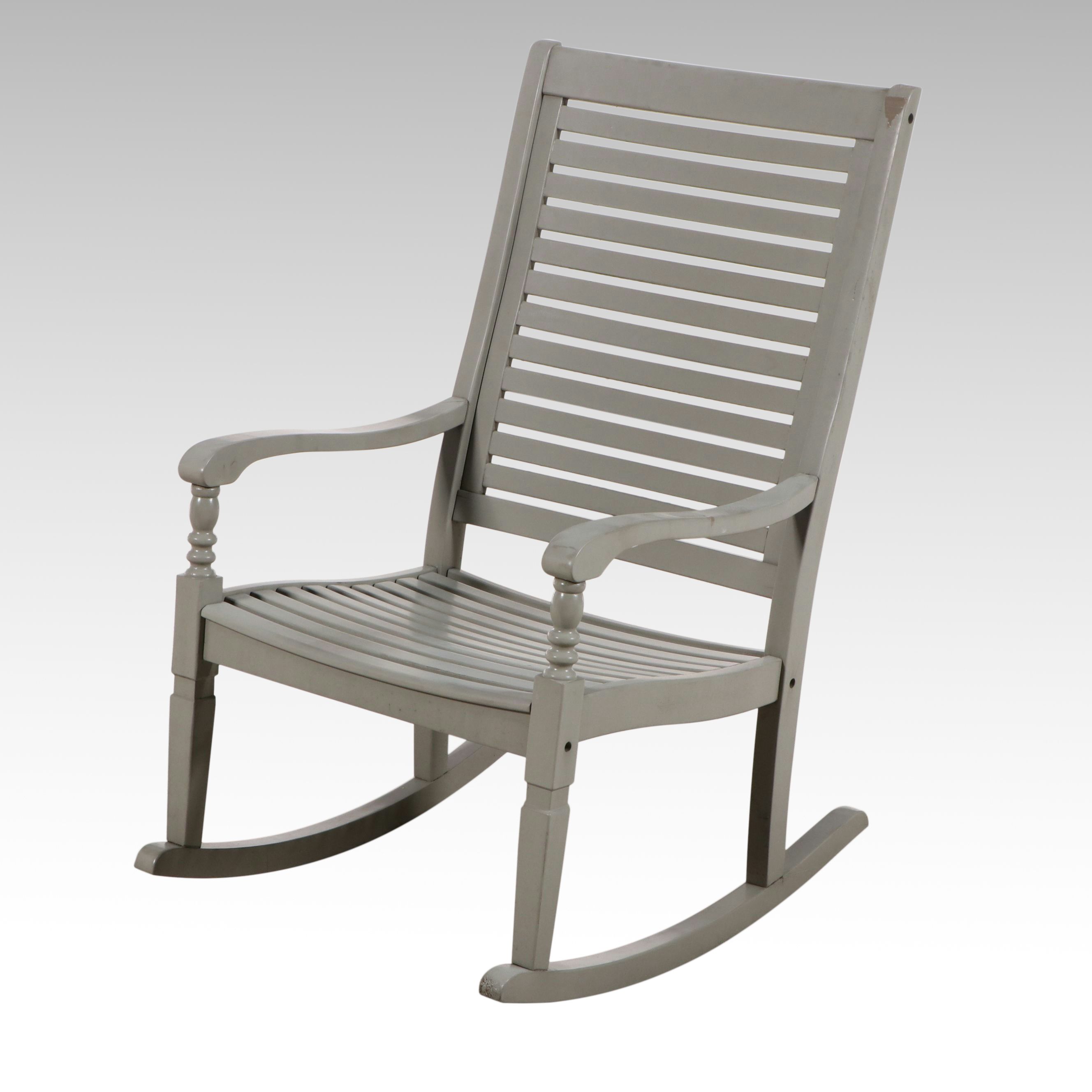 Contemporary Painted Wood Patio Rocking Chair